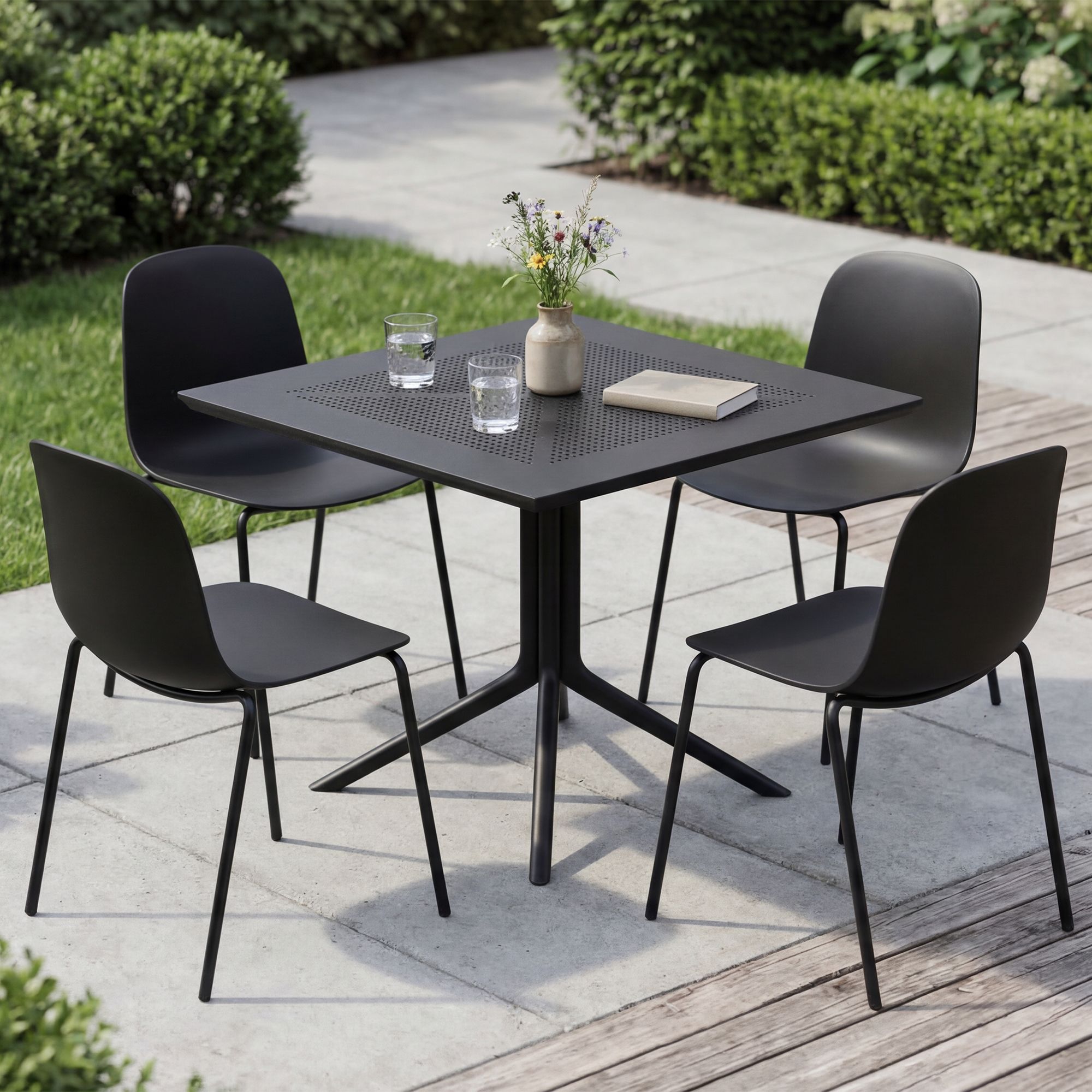 Tuinmeubelset Zeron met 4 stoelen