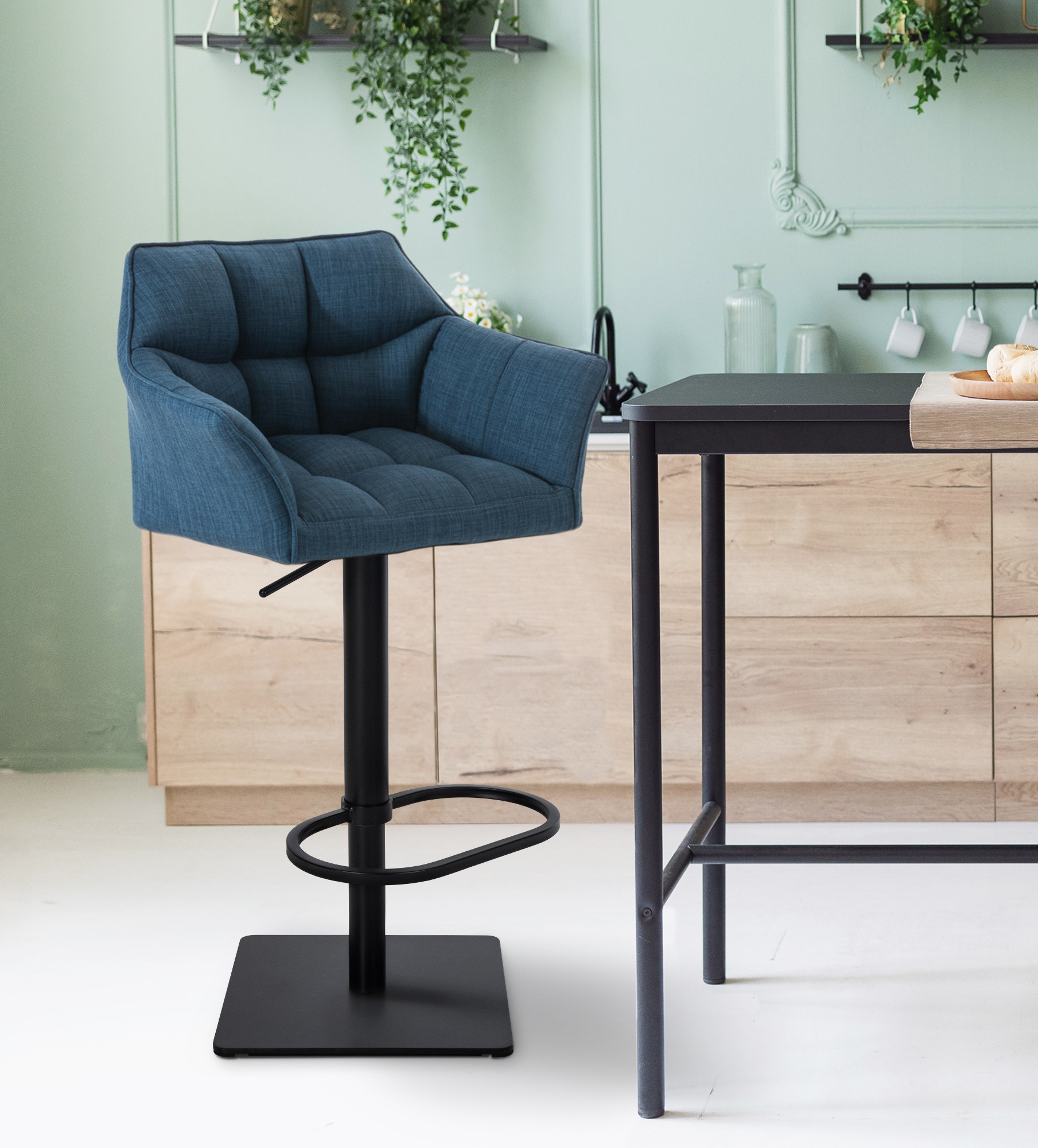 Barkruk Damaso met stoffen bekleding