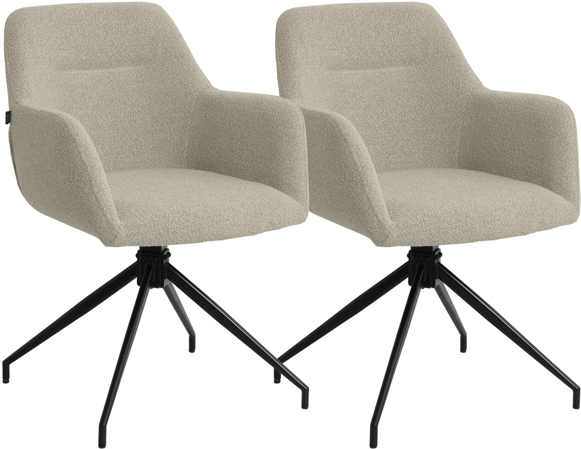 Set van 2 Eetkamerstoelen Merlinda met teddy stof