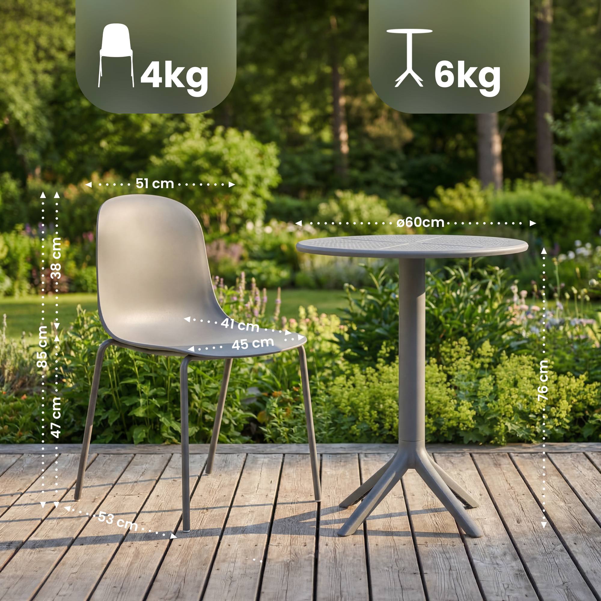 Tuinmeubelset Torin met 2 stoelen