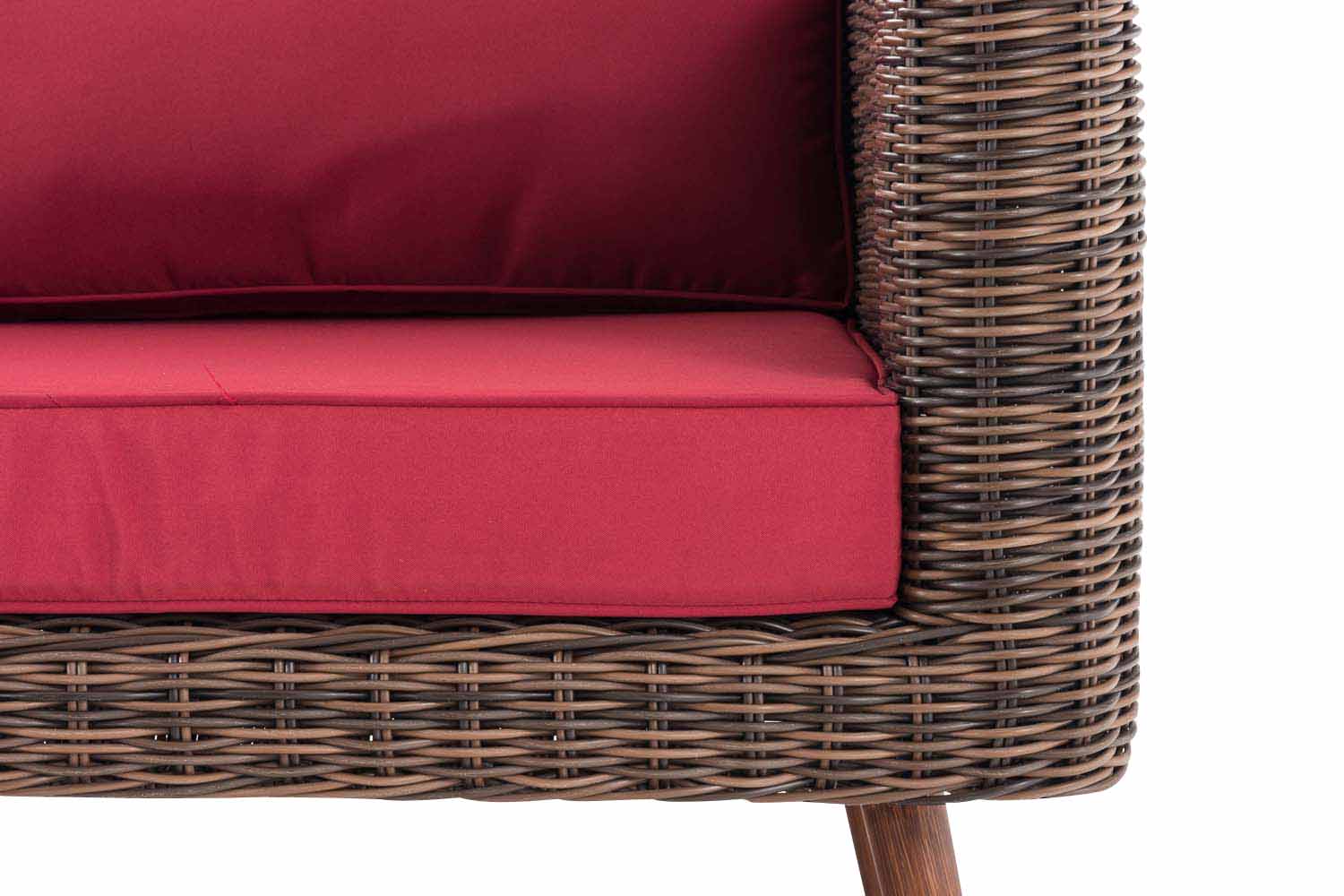 2-zitsbank Molde - met voetenbank - 5 mm rond polyrattan Bruin gemeleerd