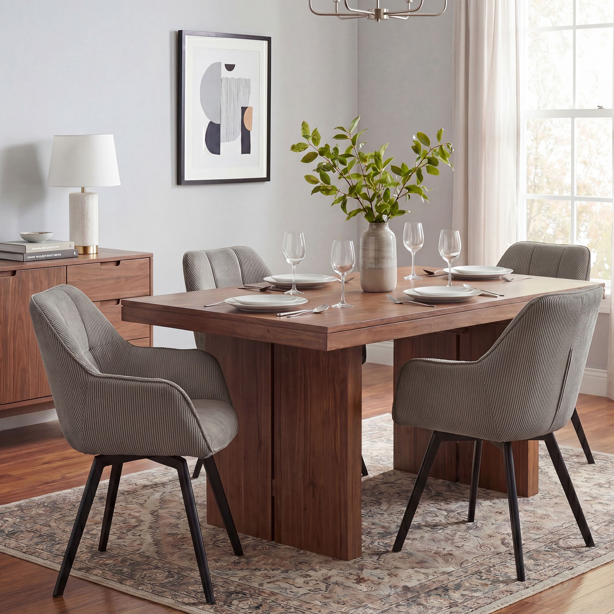 Set van 2 eetkamerstoelen Jordi Cord
