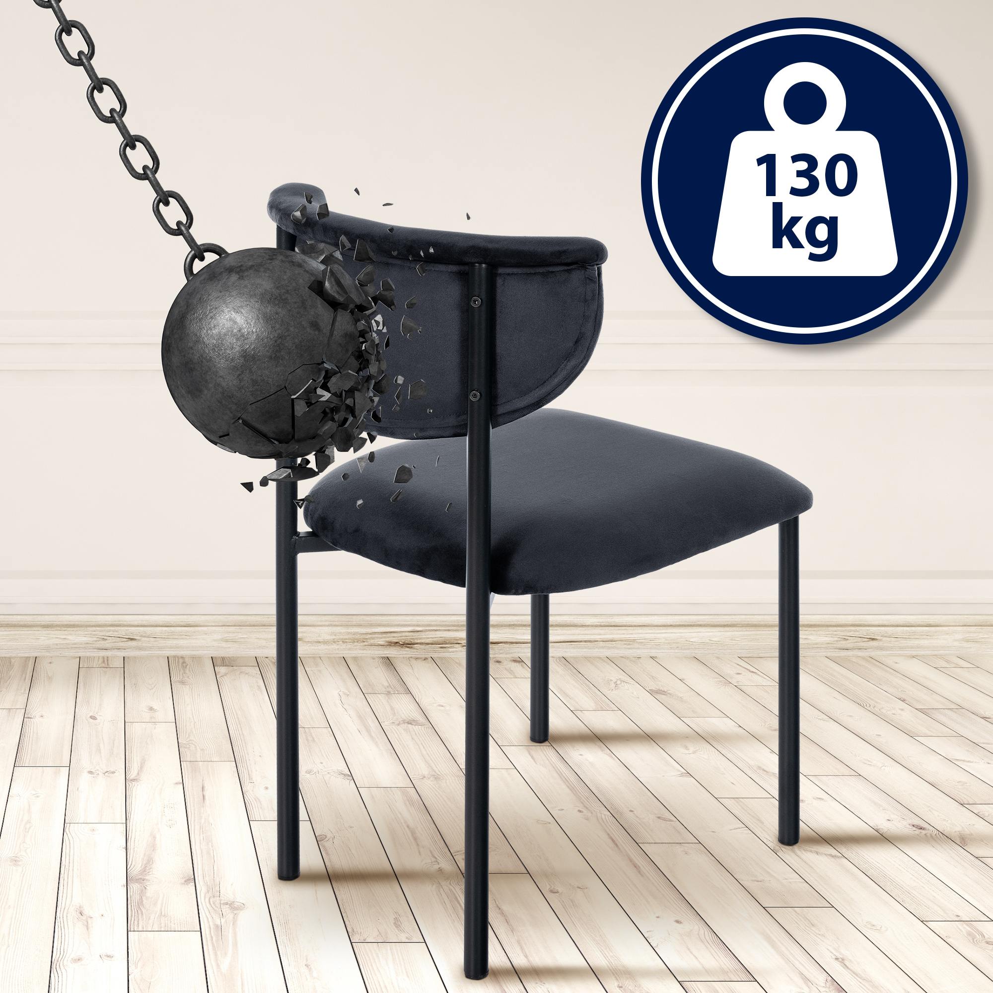 Set van 2 eetkamerstoelen Gambell fluweel