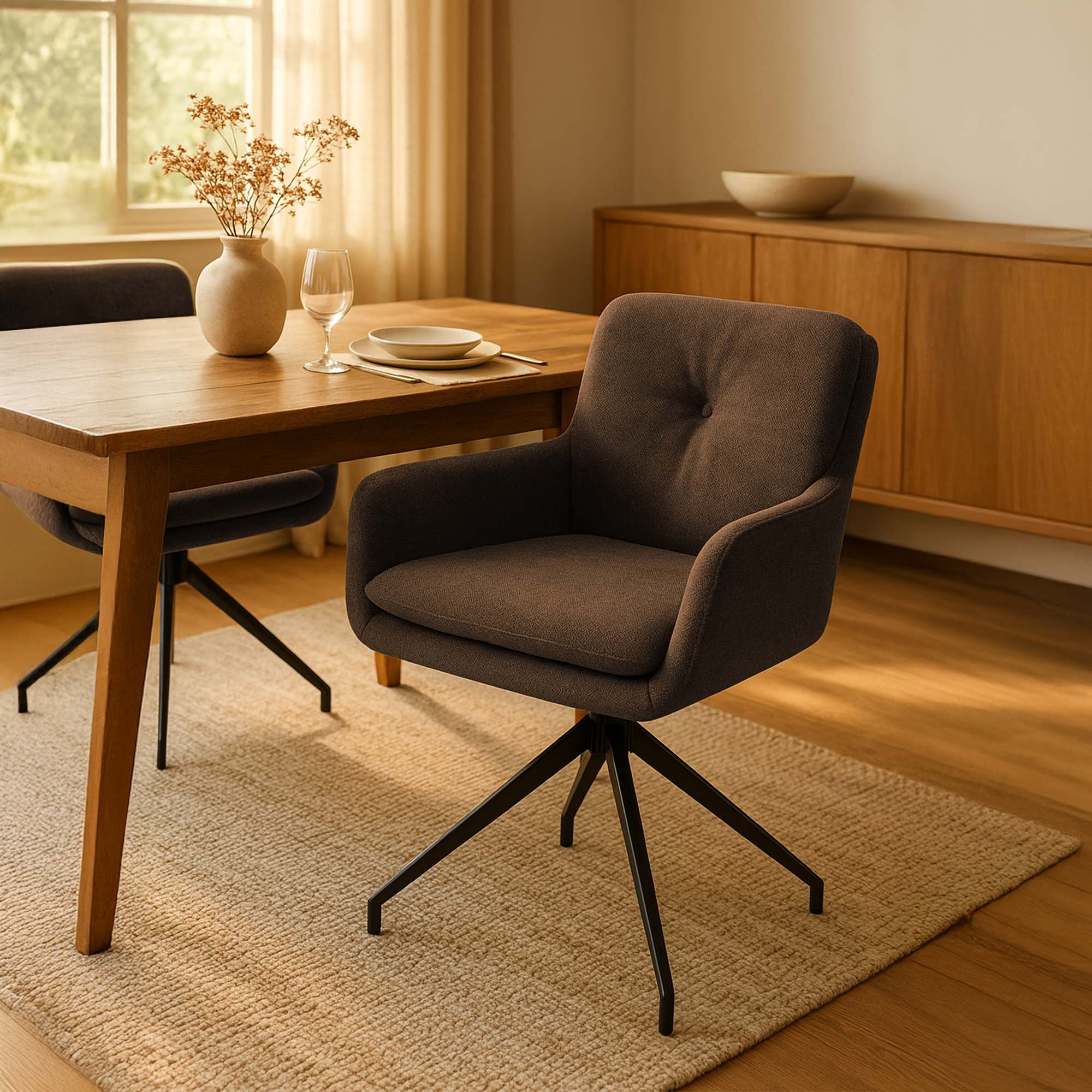 Set van 2 eetkamerstoelen Pickett stof