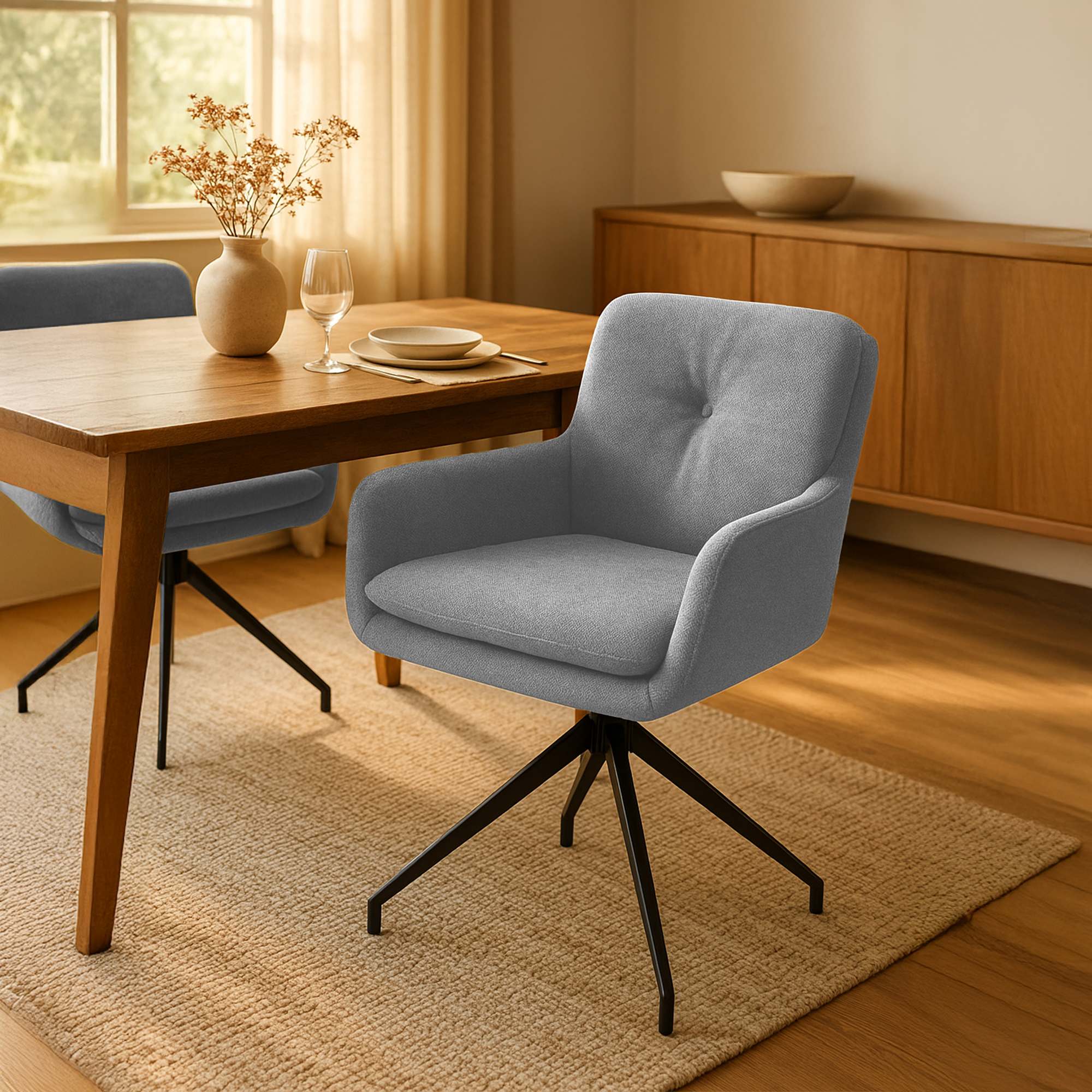 Set van 2 eetkamerstoelen Pickett stof