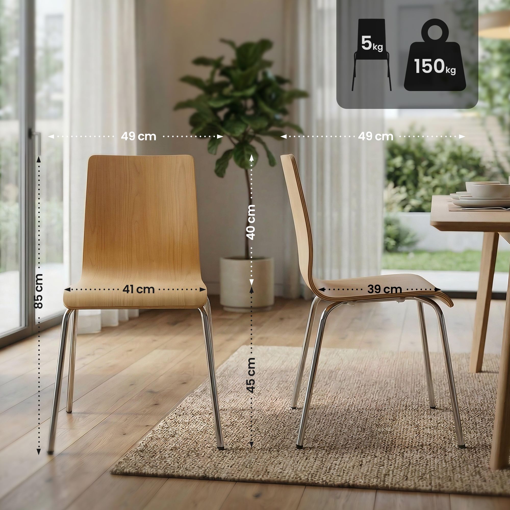 Set van 4 Vergaderstoelen Gahanna