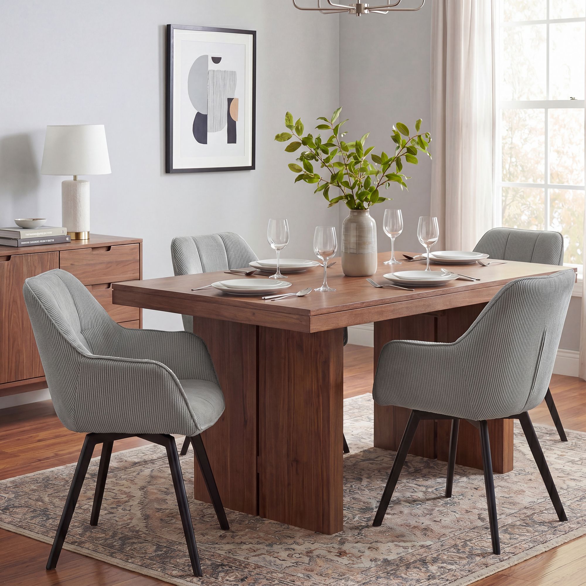 Set van 2 eetkamerstoelen Jordi Cord