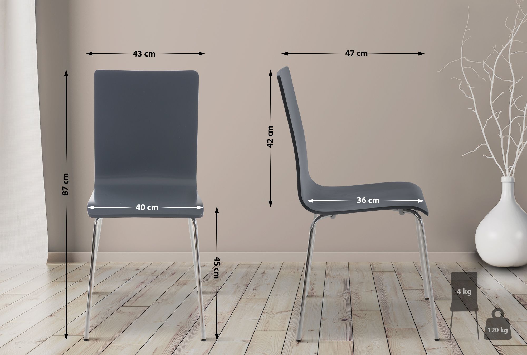 Set van 8 Pepe bezoekersstoelen