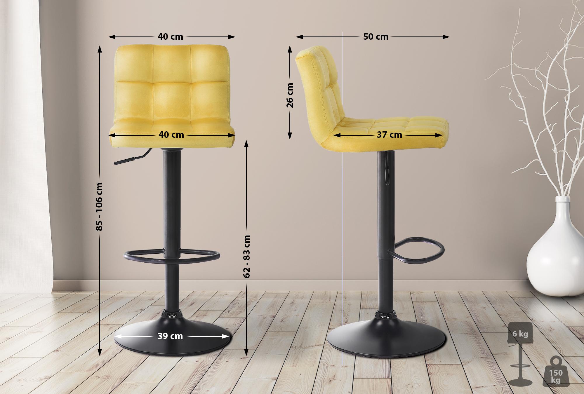 Set van 4 barkrukken Feni fluweel