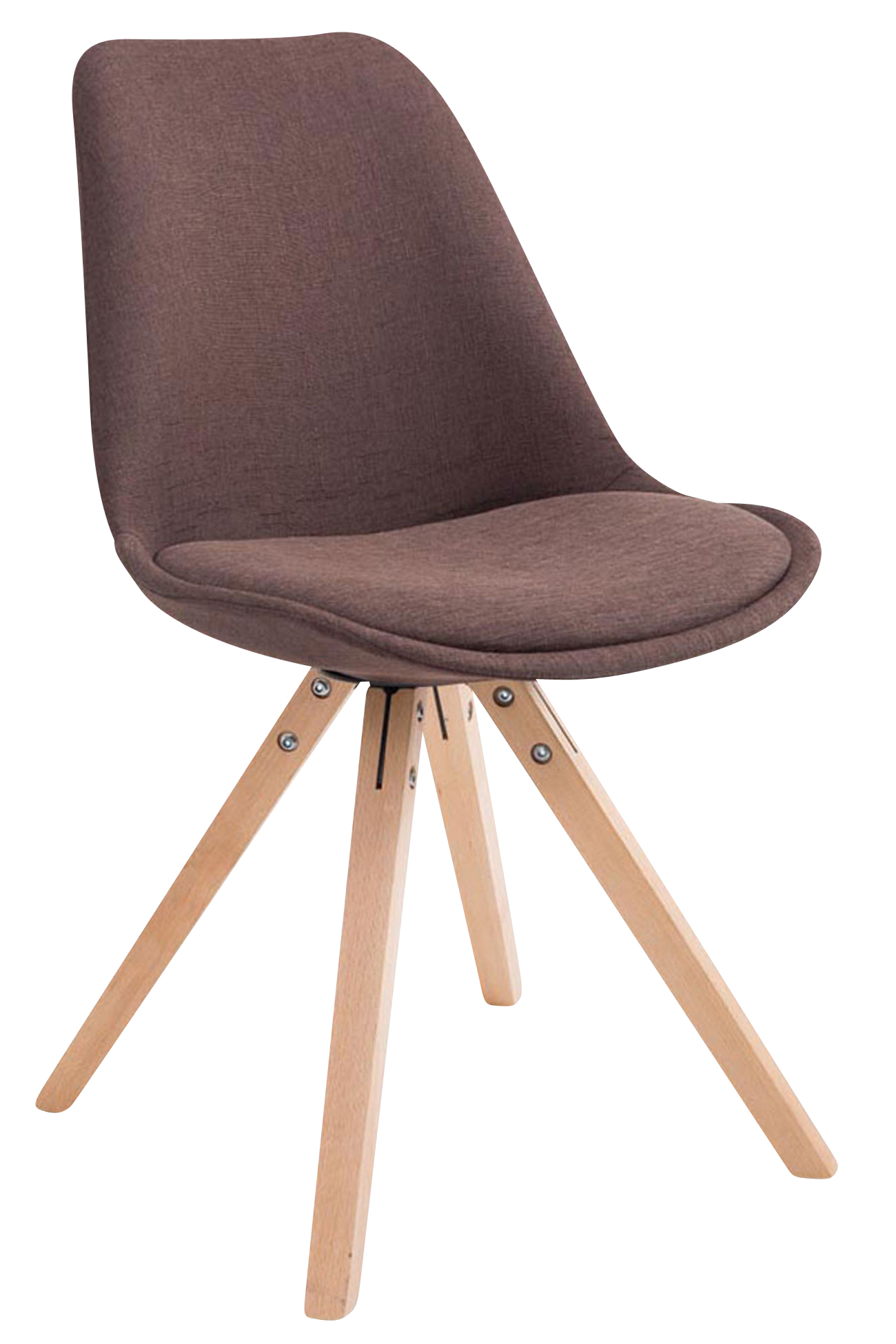 Set van 4 eetkamerstoelen Toulouse stof vierkant
