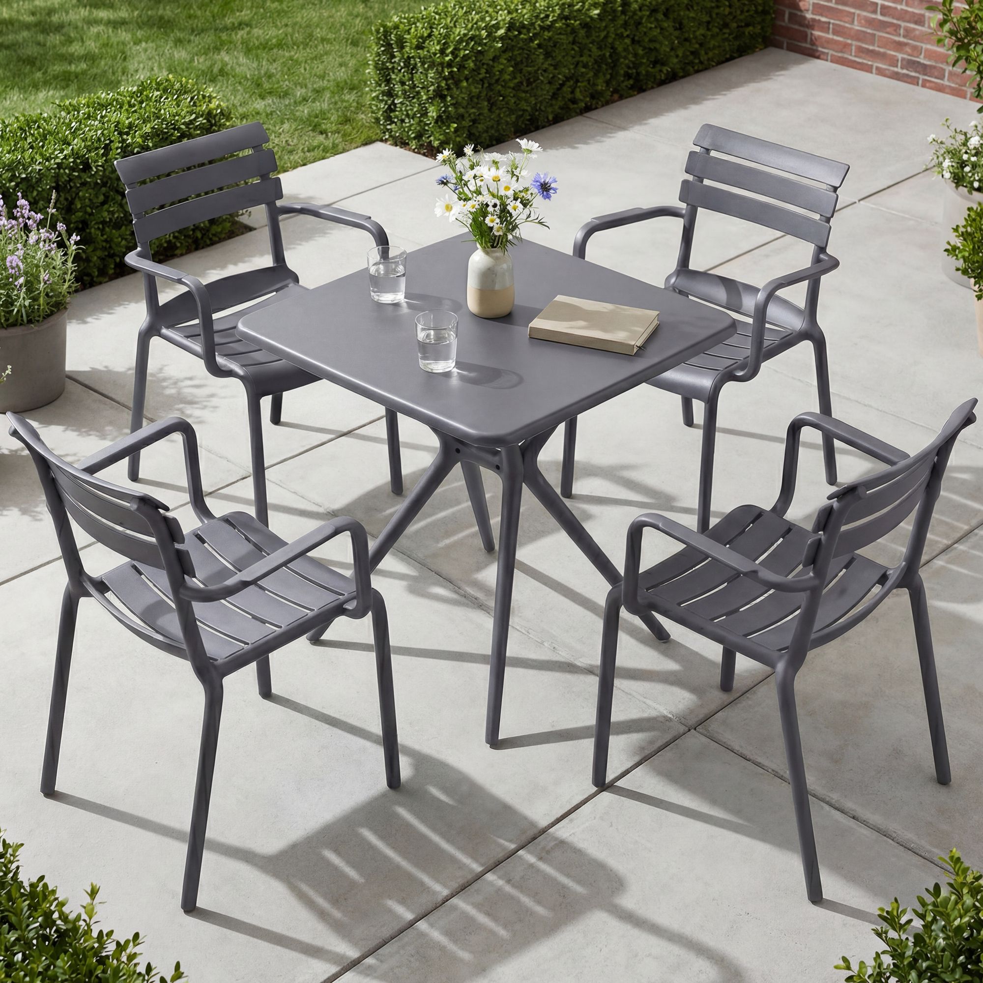 Tuinmeubelset Avena met 4 stoelen