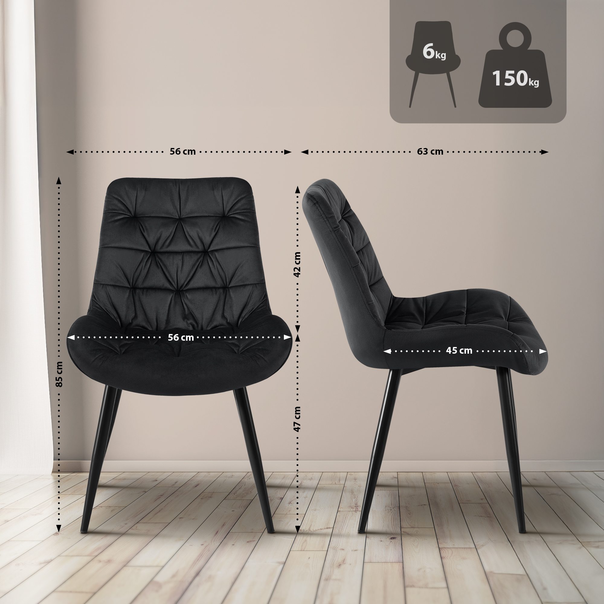 Set van 2 Eetkamerstoelen Rossford