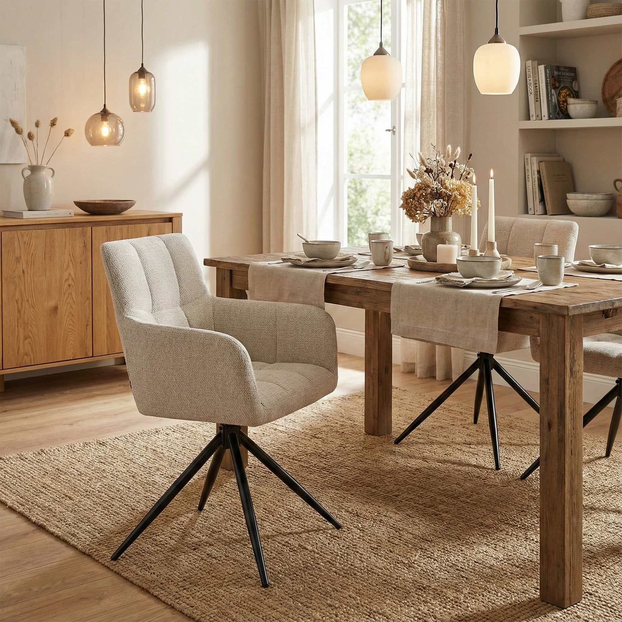 Set van 2 eetkamerstoelen Jonah stof
