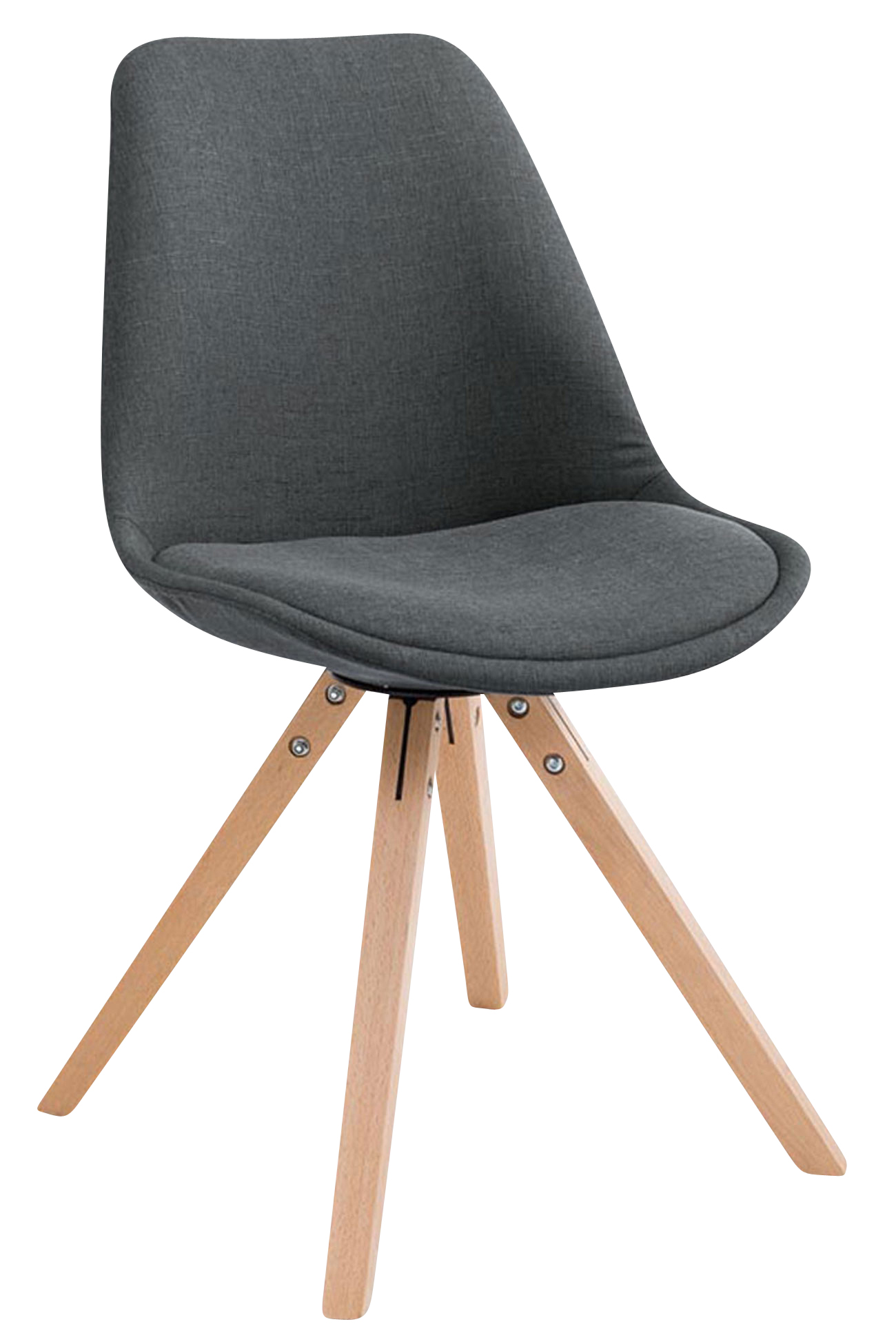 Set van 4 eetkamerstoelen Toulouse stof vierkant