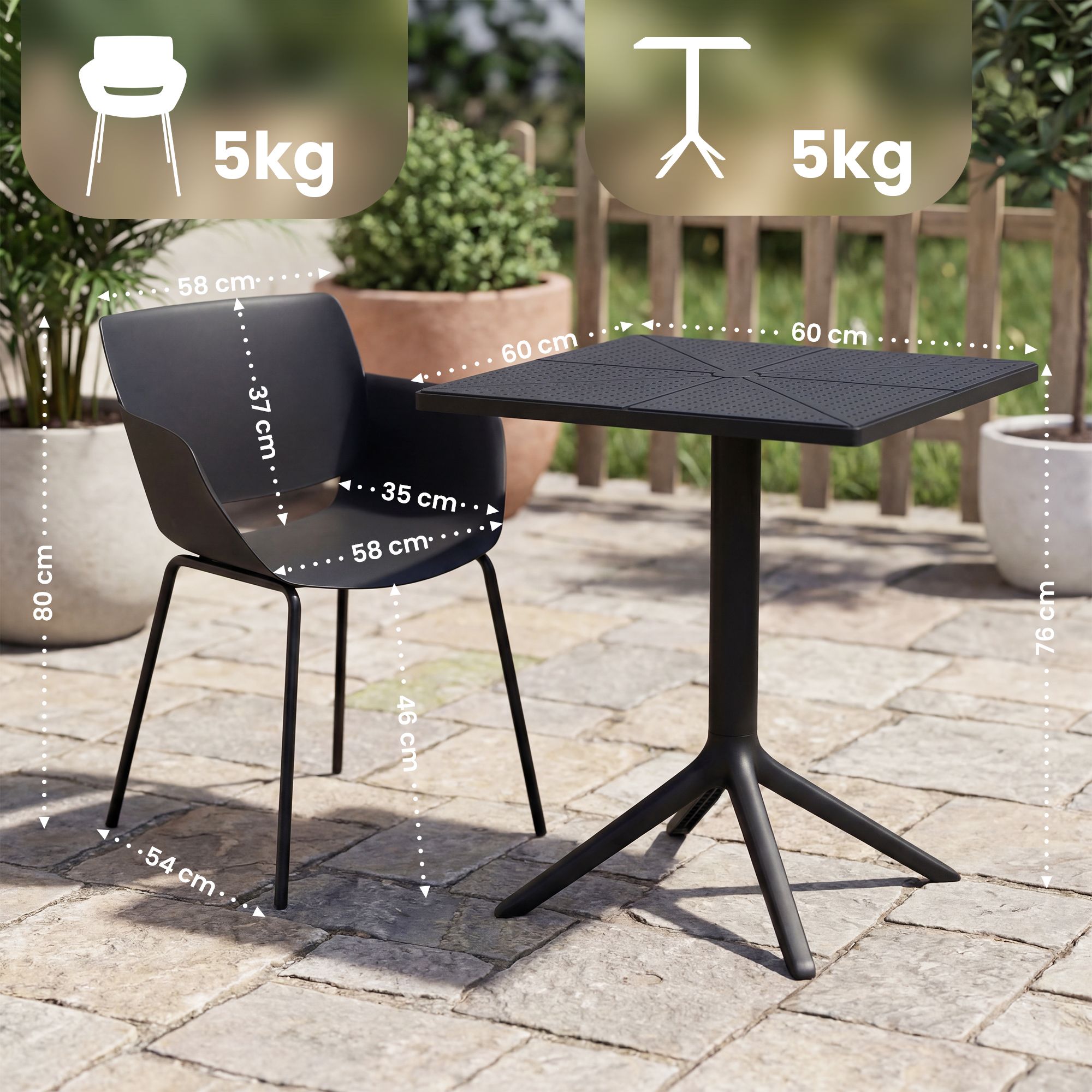 Tuinmeubelset Norva met 2 stoelen