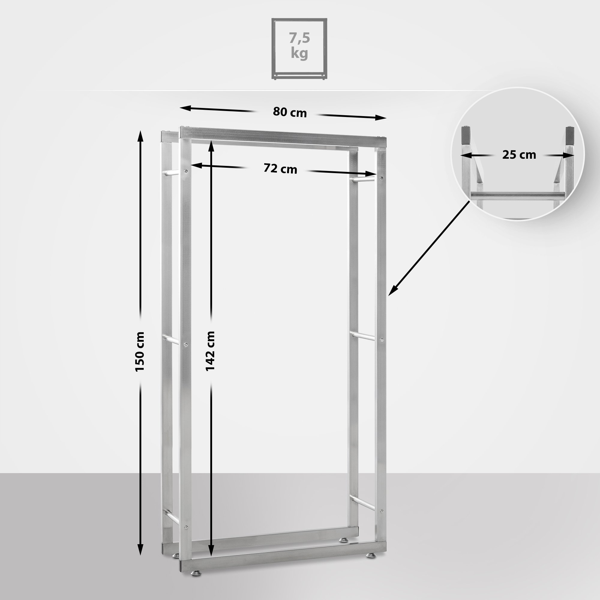 Houtopslag Keri V2 RVS