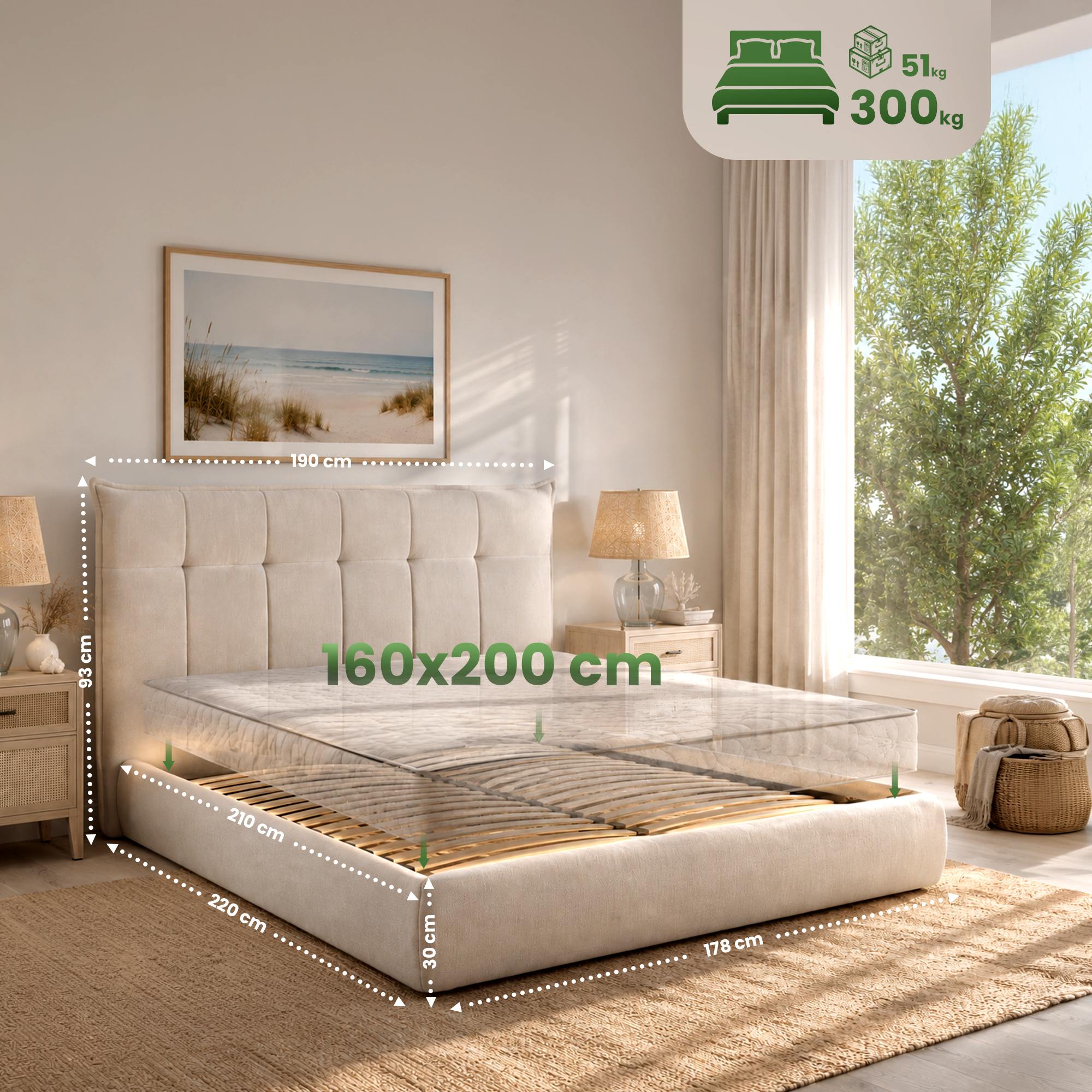 Bed Mirka 160 x 200 cm