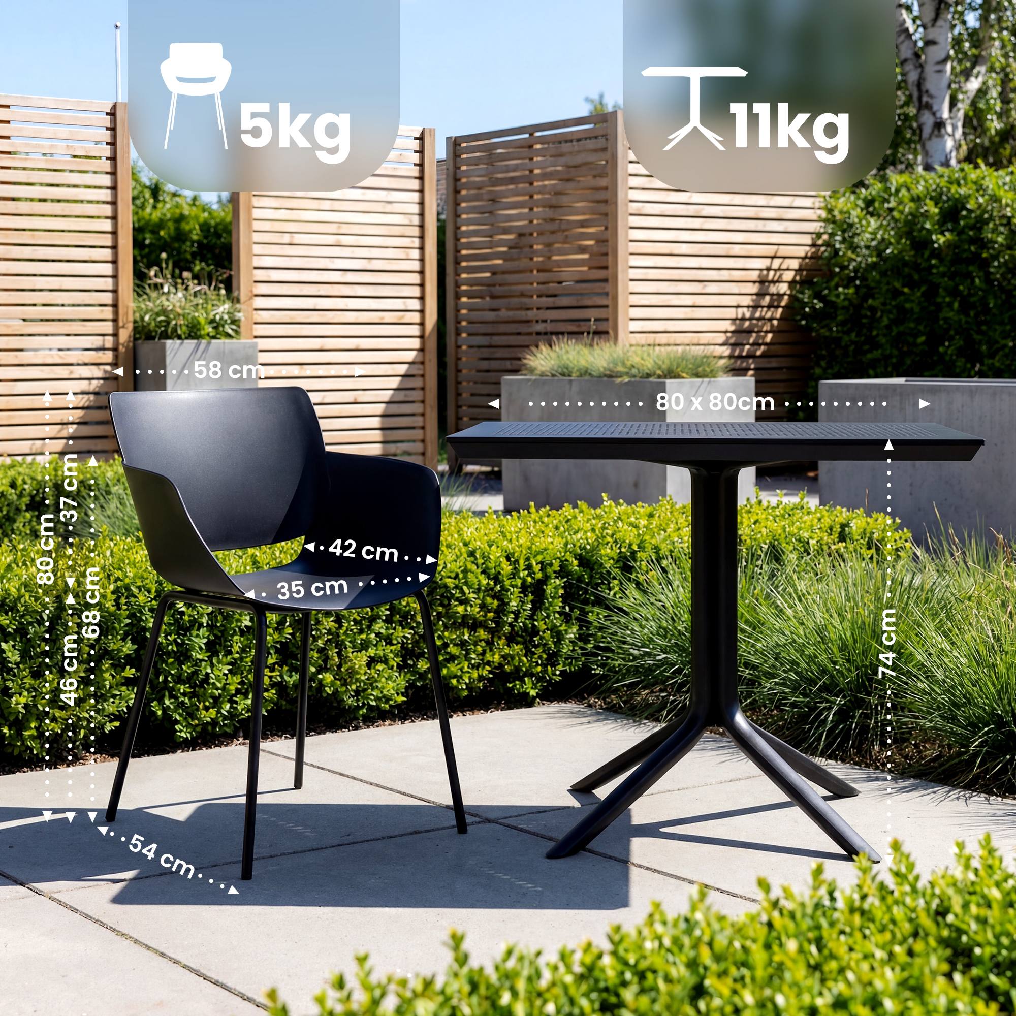 Tuinmeubelset Lirra met 2 stoelen