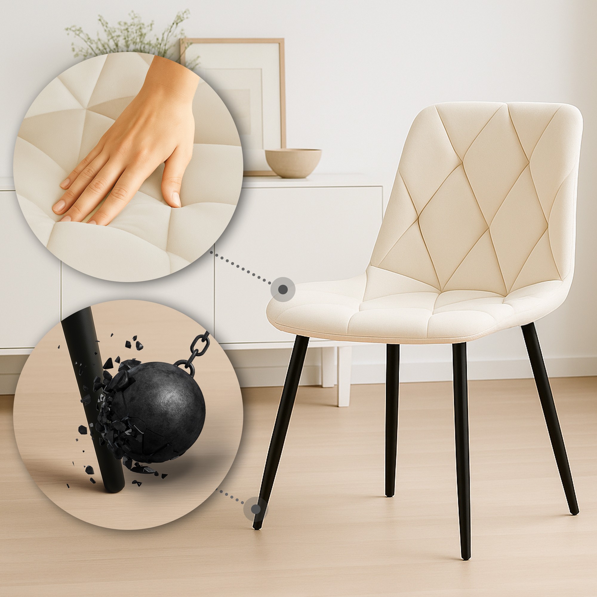 Set van 2 Eetkamerstoelen Clairton