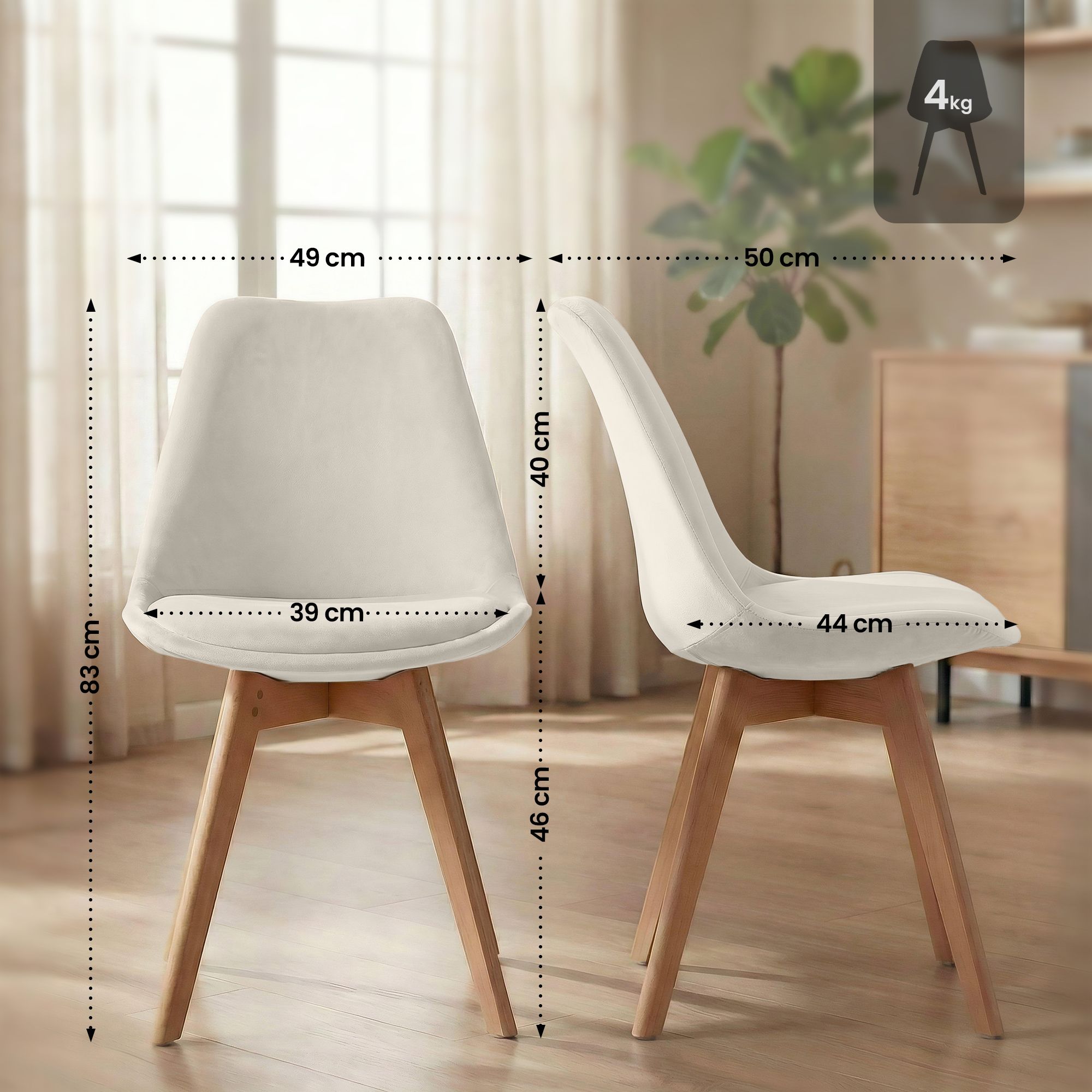 Set van 4 eetkamerstoelen Linares