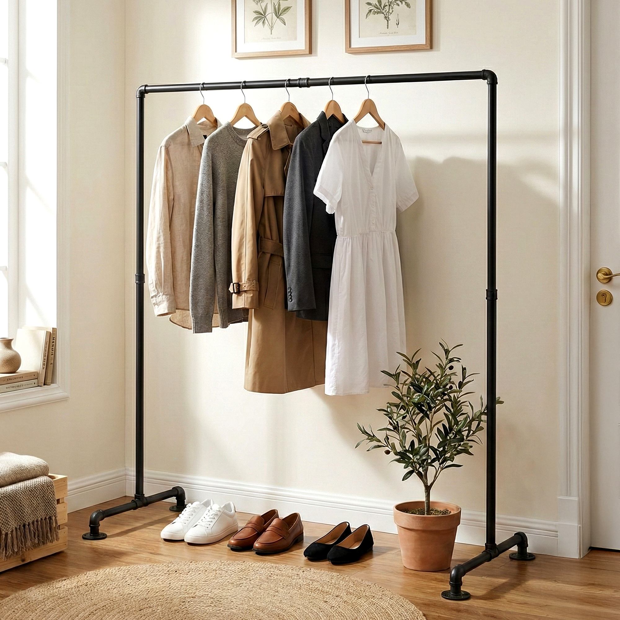 Kledingrek Jersey - Industrieel Design Garderoberek | Stabiel & Ruimtebesparend