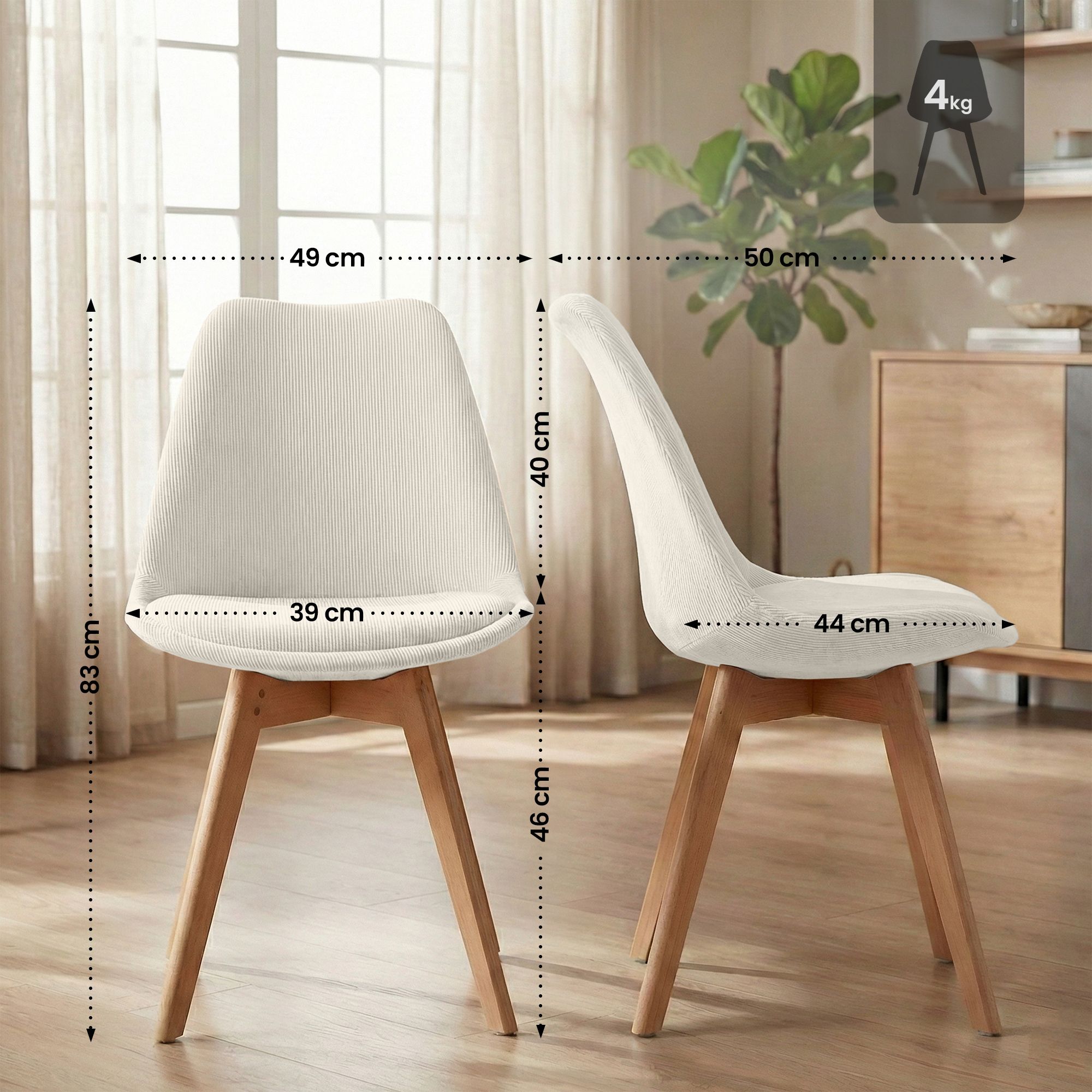 Set van 4 eetkamerstoelen Linares
