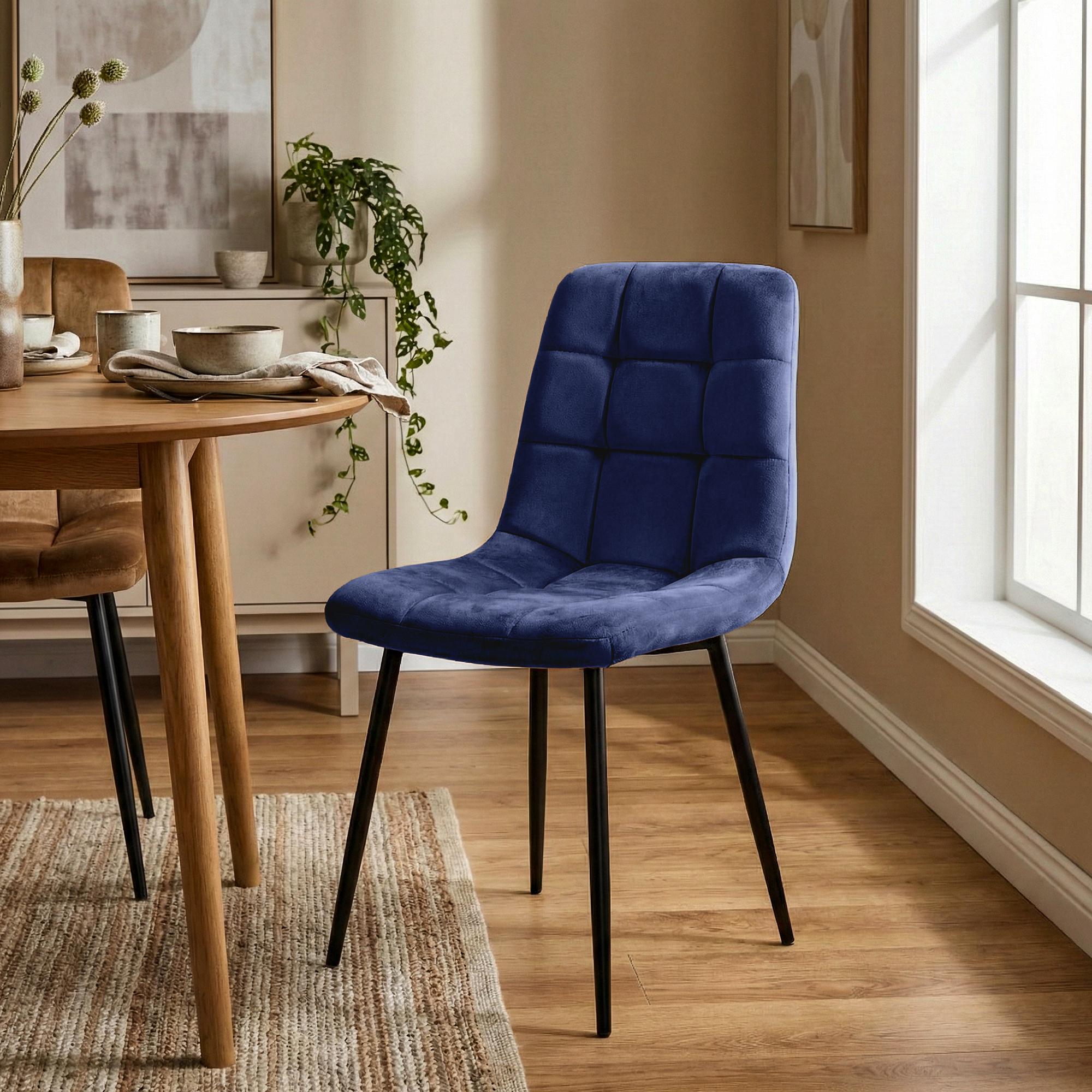 Set van 4 Eetkamerstoelen Antibes Fluweel