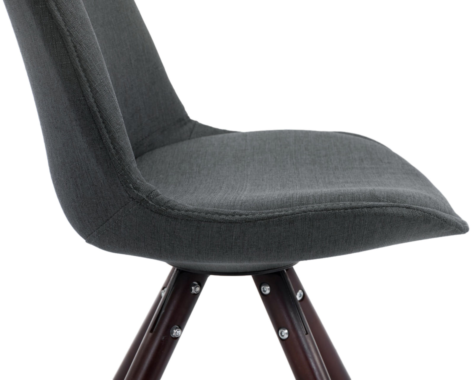 Set van 4 eetkamerstoelen Toulouse stof rond