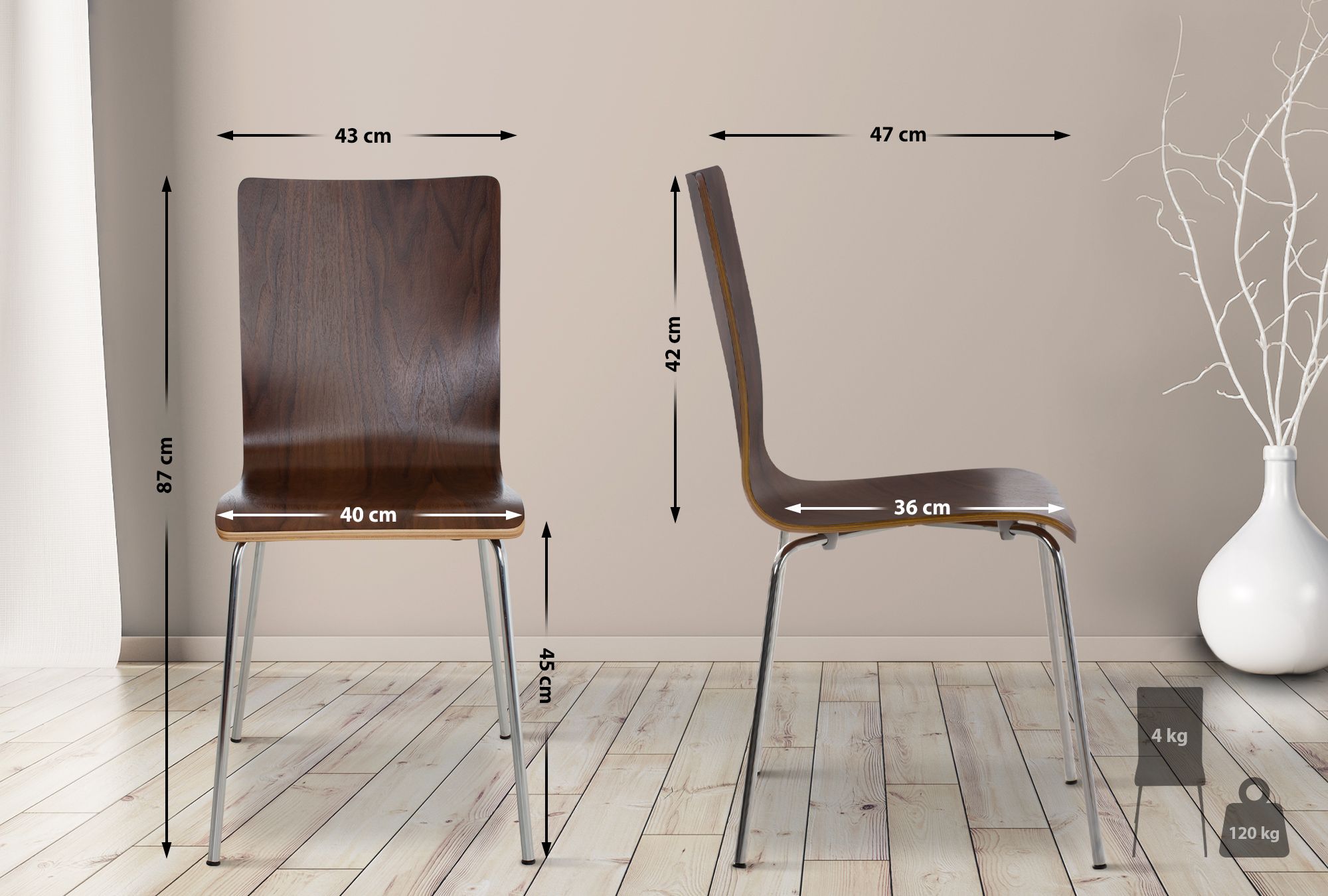 Set van 8 Pepe bezoekersstoelen
