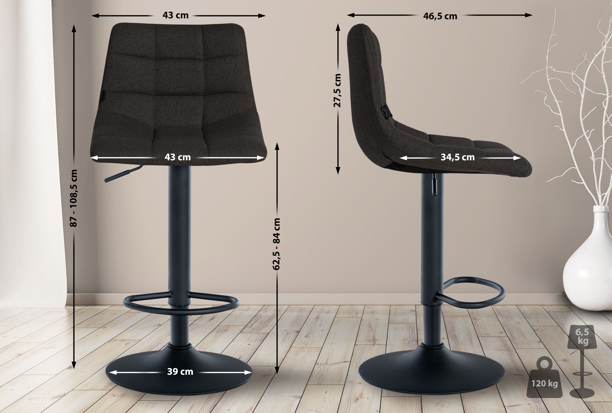 Set van 2 barkrukken Jerry stof