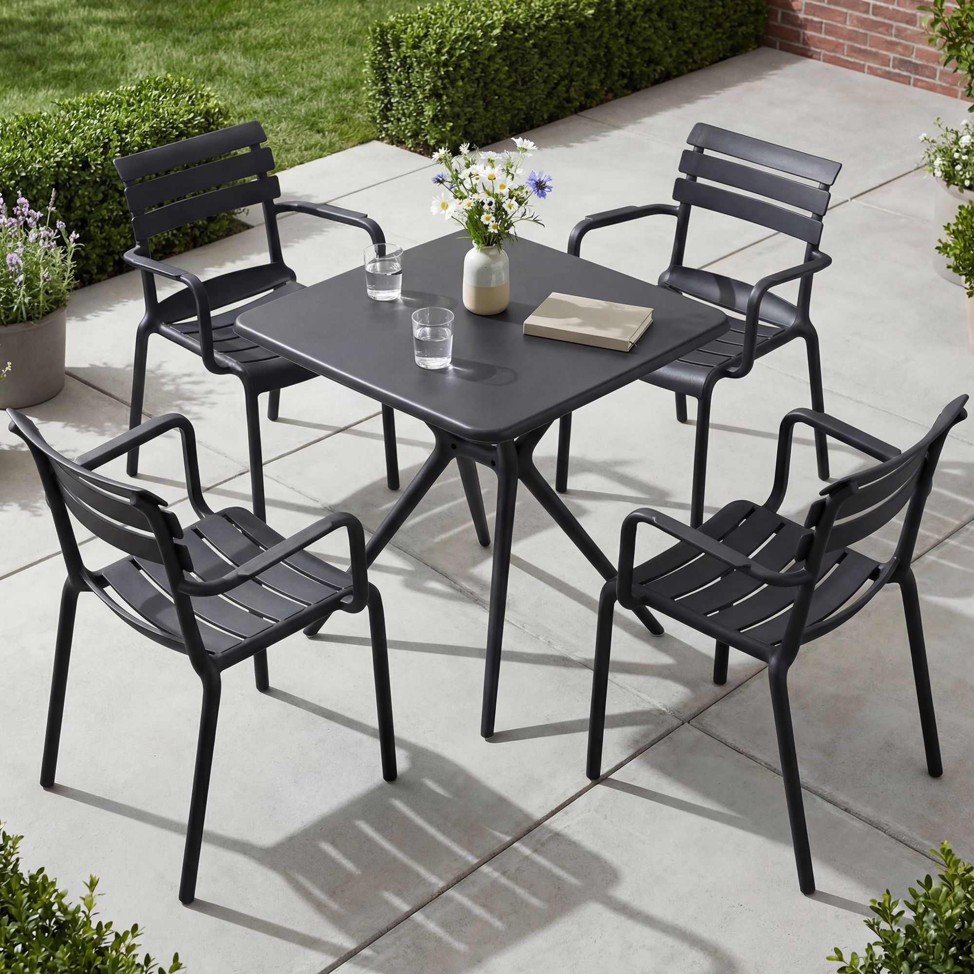 Tuinmeubelset Avena met 4 stoelen