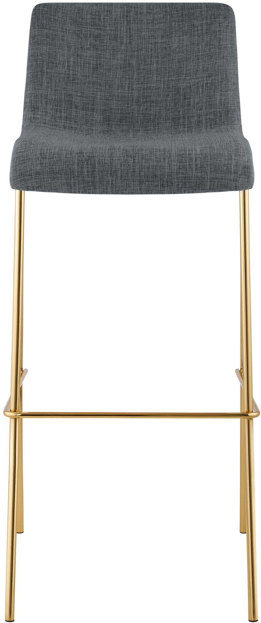 Barkruk Hover stof met vierpootsframe in goudkleur