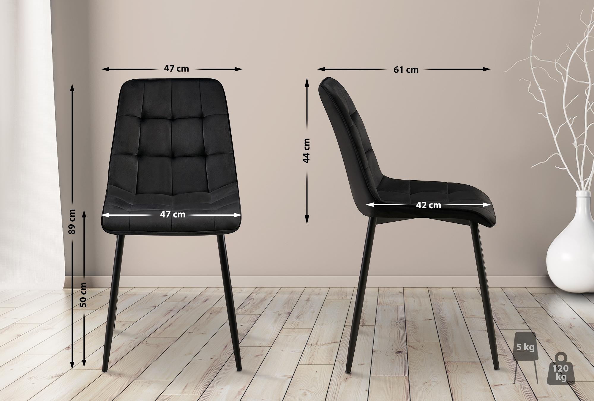 Set van 2 eetkamerstoelen Gifford fluweel