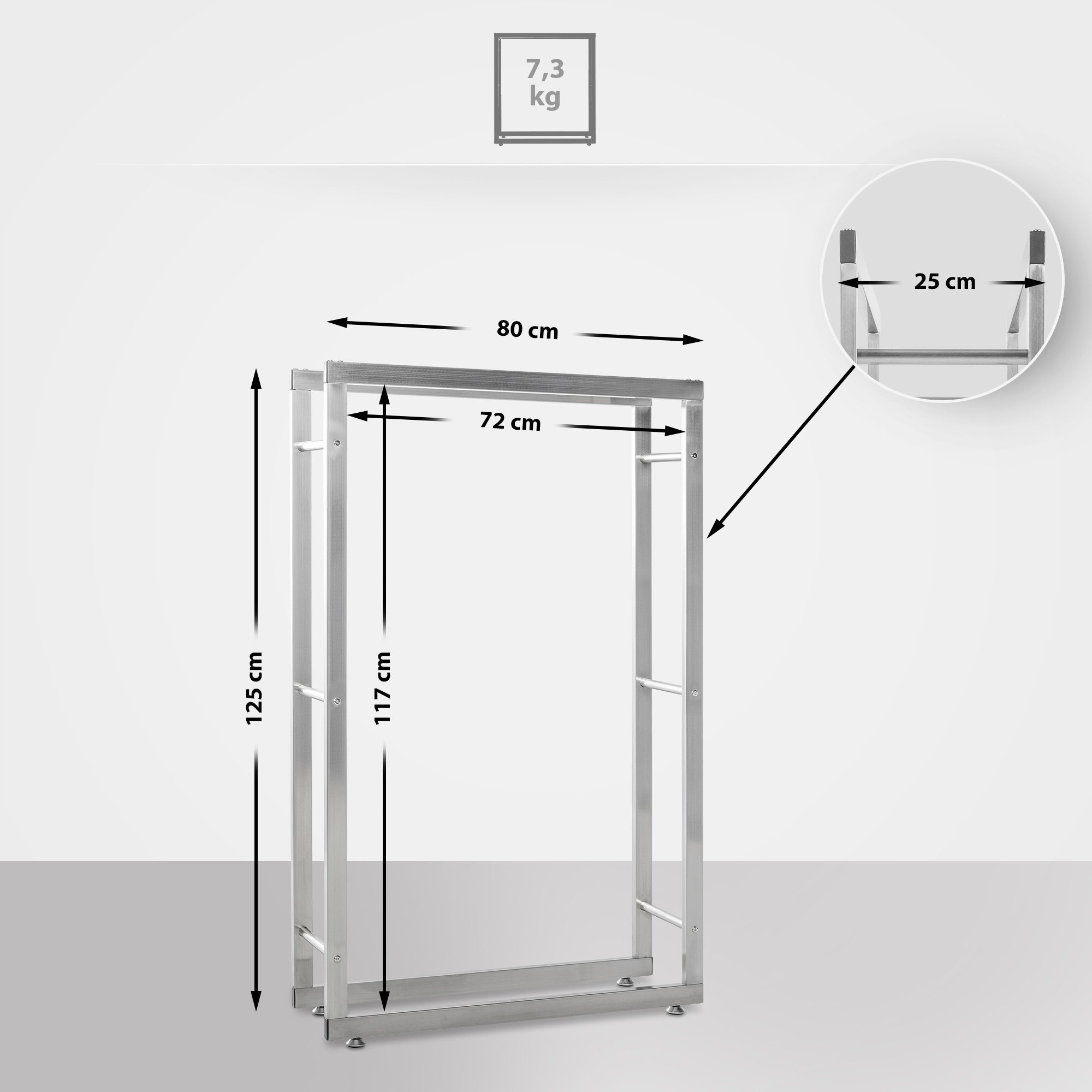 Houtopslag Keri V2 RVS