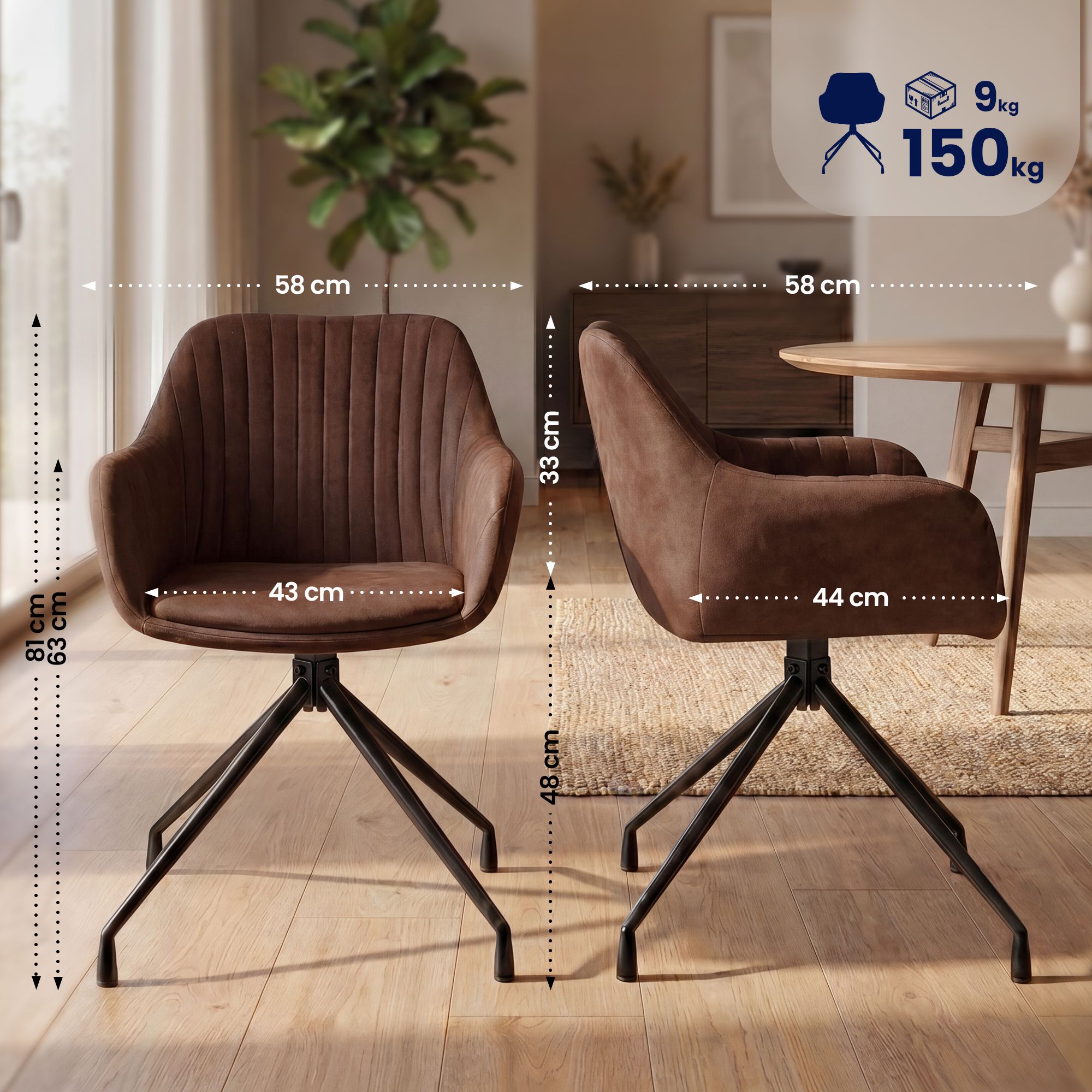 Set van 2 Eetkamerstoelen Novanis