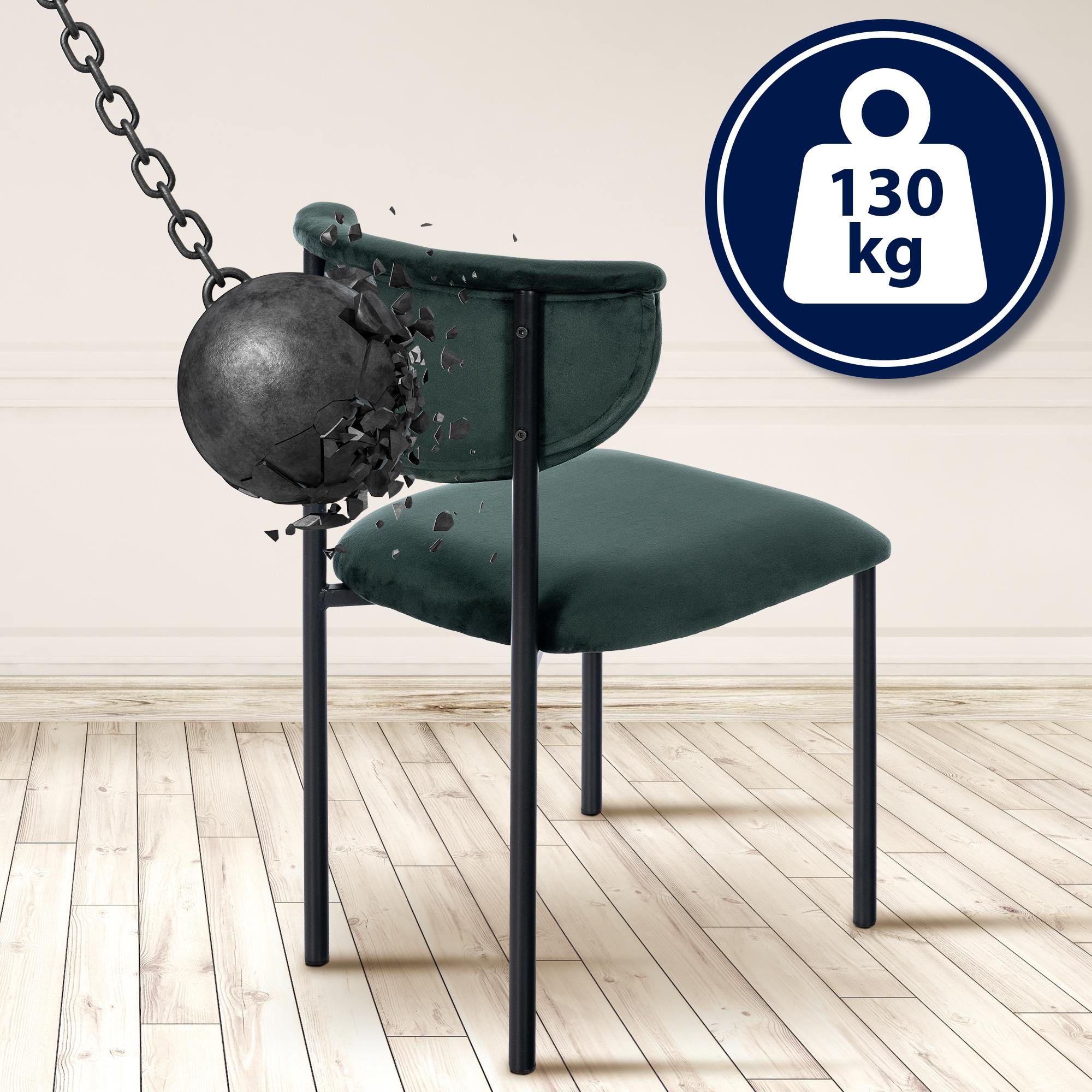 Set van 2 eetkamerstoelen Gambell fluweel