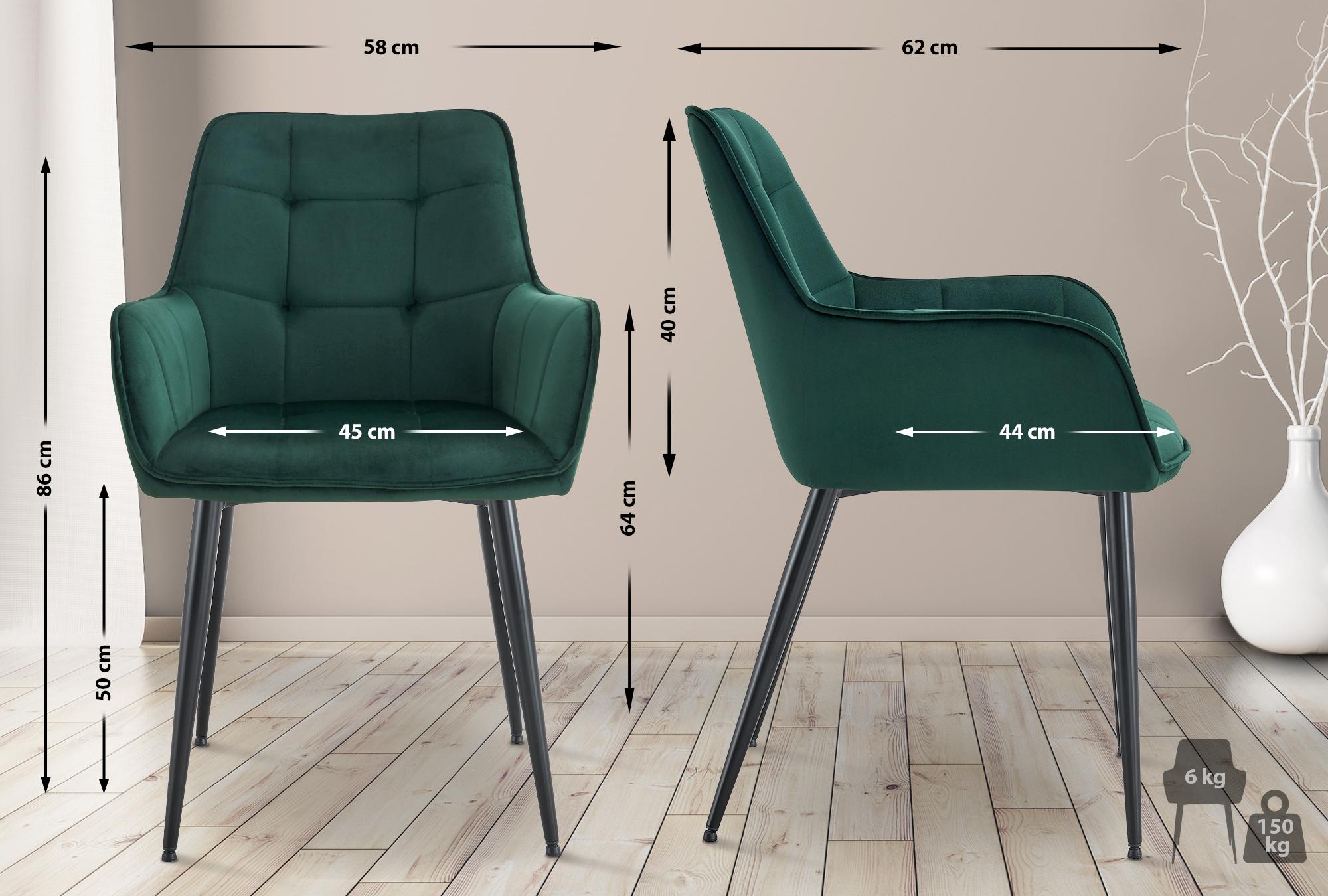 Set van 2 eetkamerstoelen Ferndale fluweel