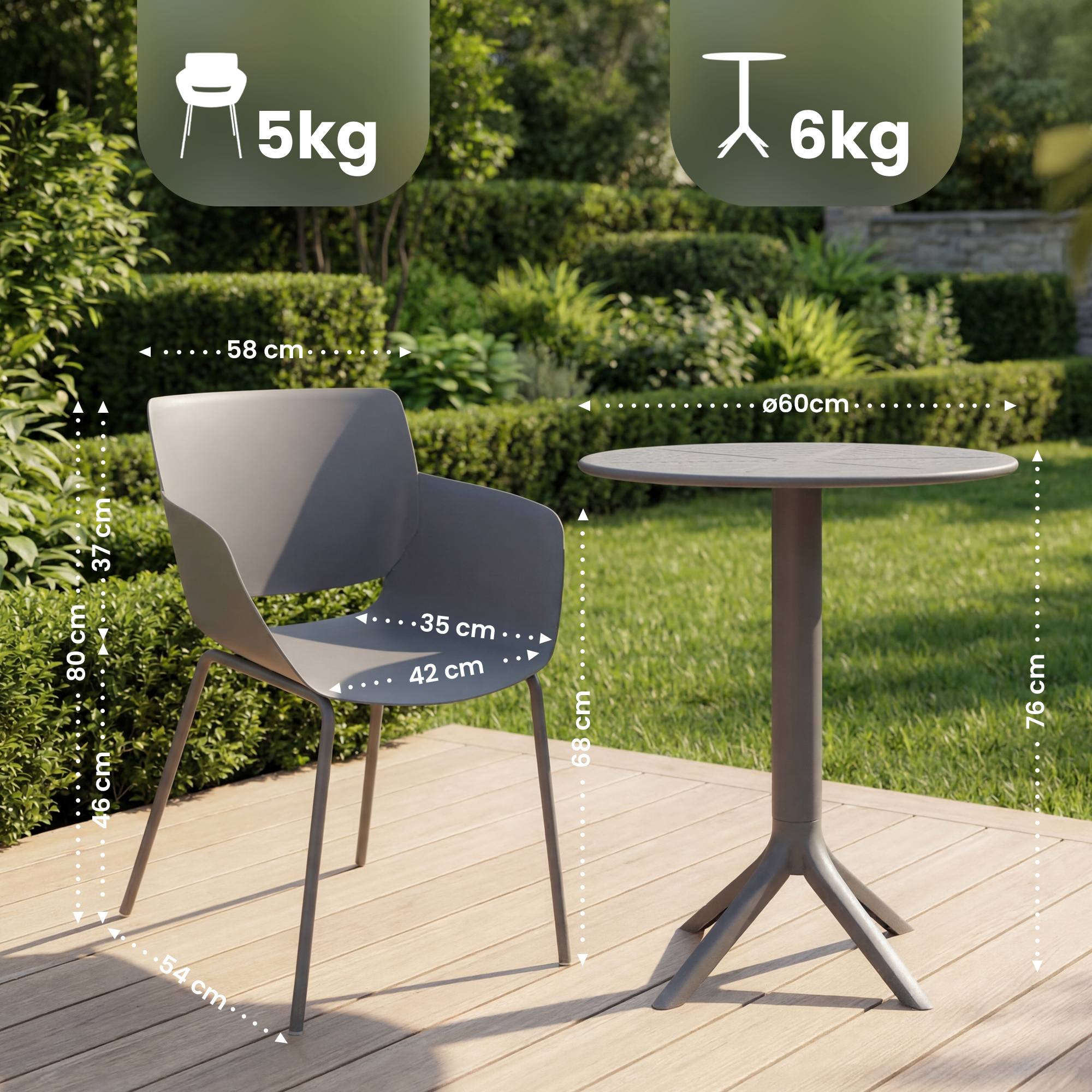 Tuinmeubelset Siora met 2 stoelen