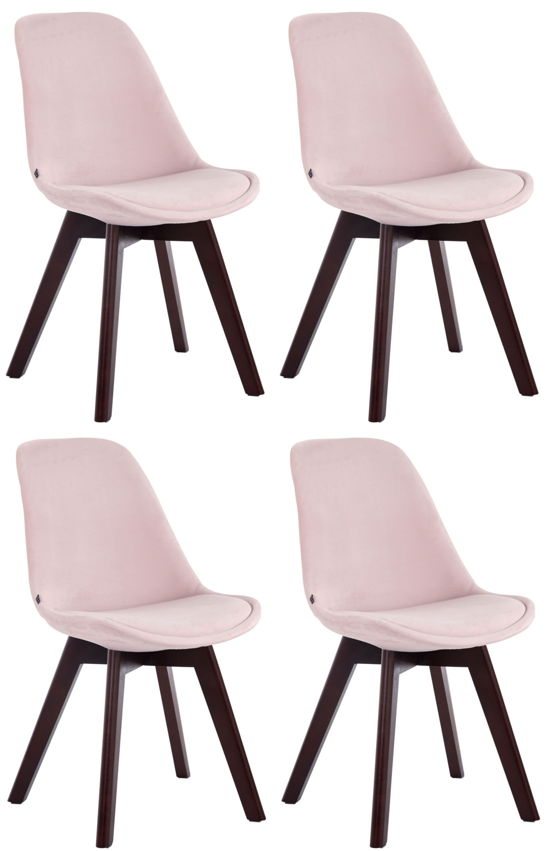 Set van 4 Eetkamerstoelen Borneo Fluweel