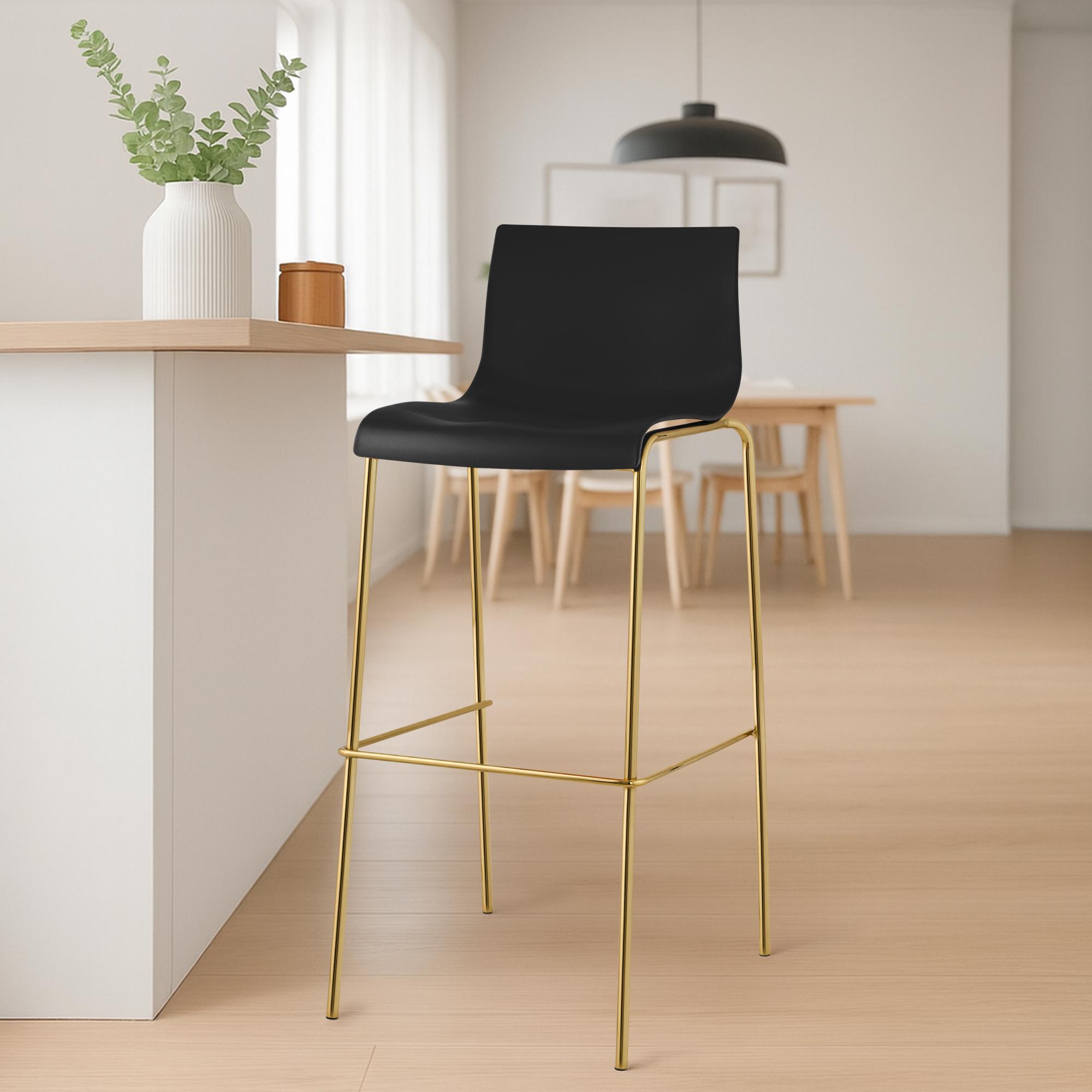 Set van 2 barkrukken Hover Kunststof Vierpoot Goud