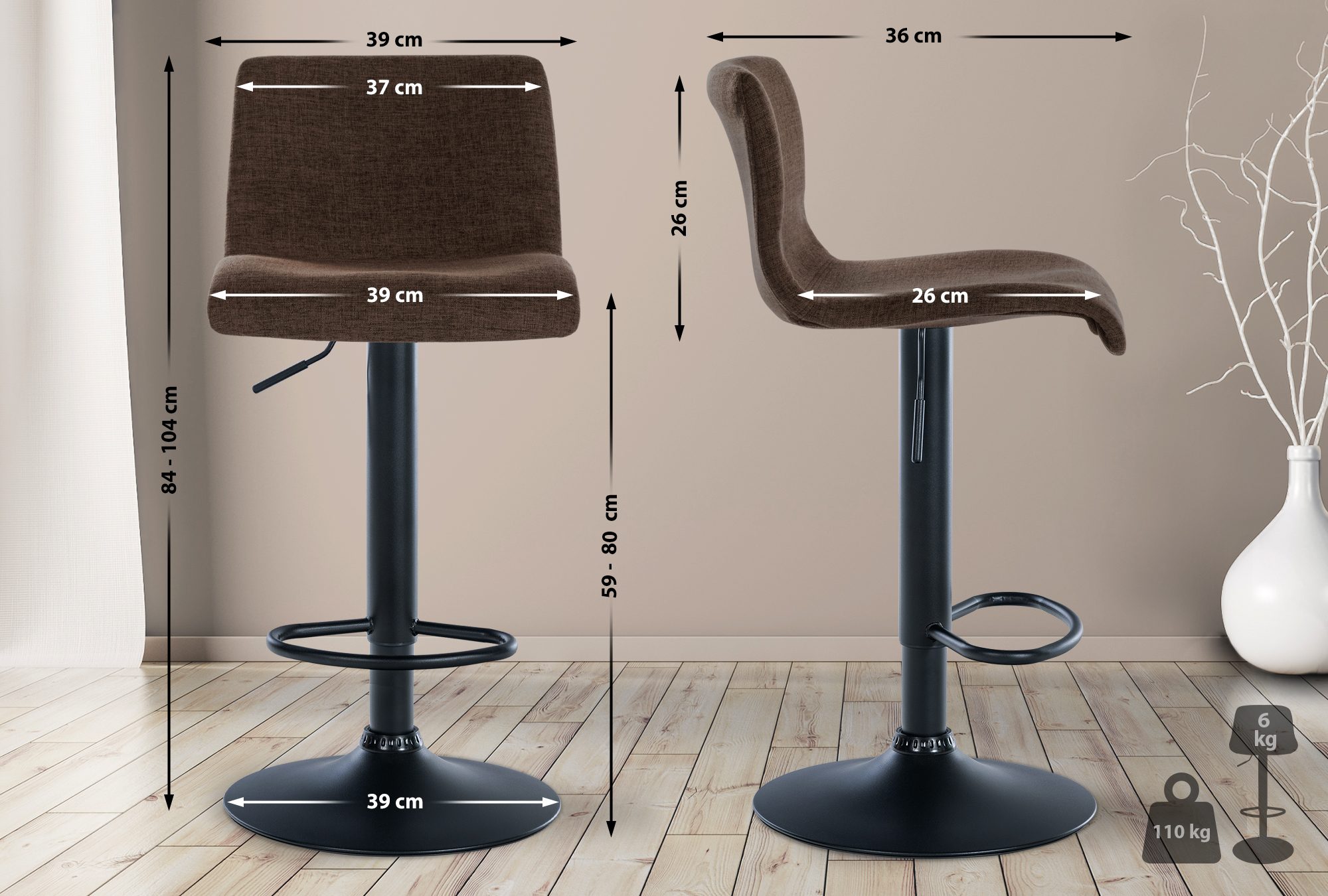 Set van 2 Branford barkrukken