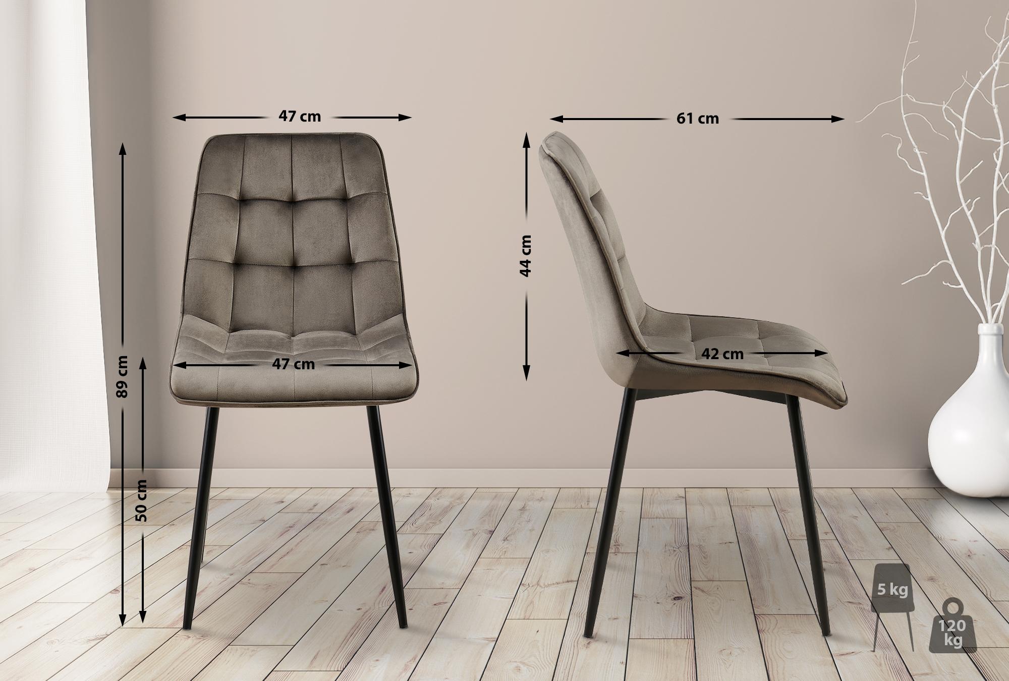 Set van 2 eetkamerstoelen Gifford fluweel