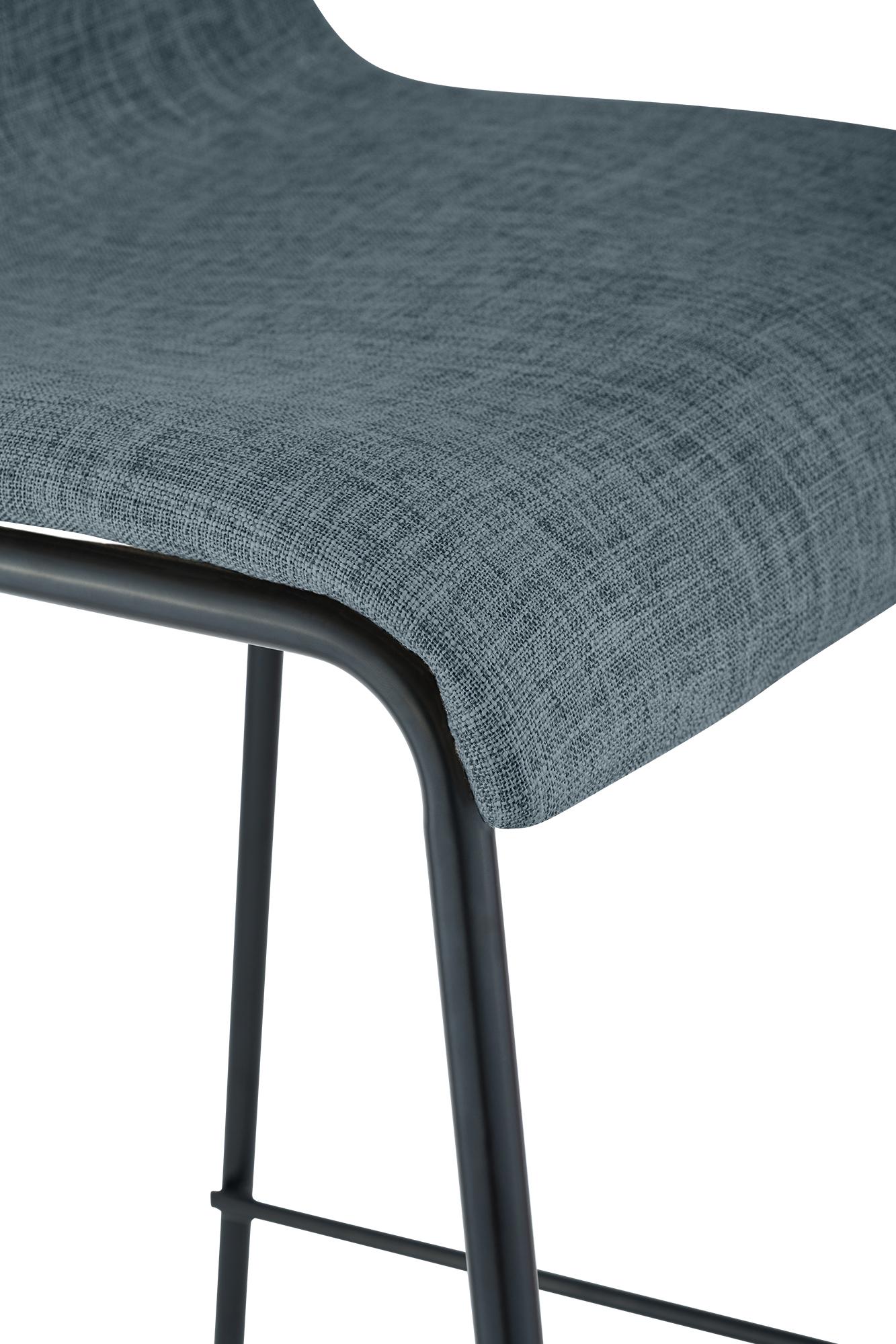 Set van 2 barstoelen Hover, stof, 4-poots onderstel