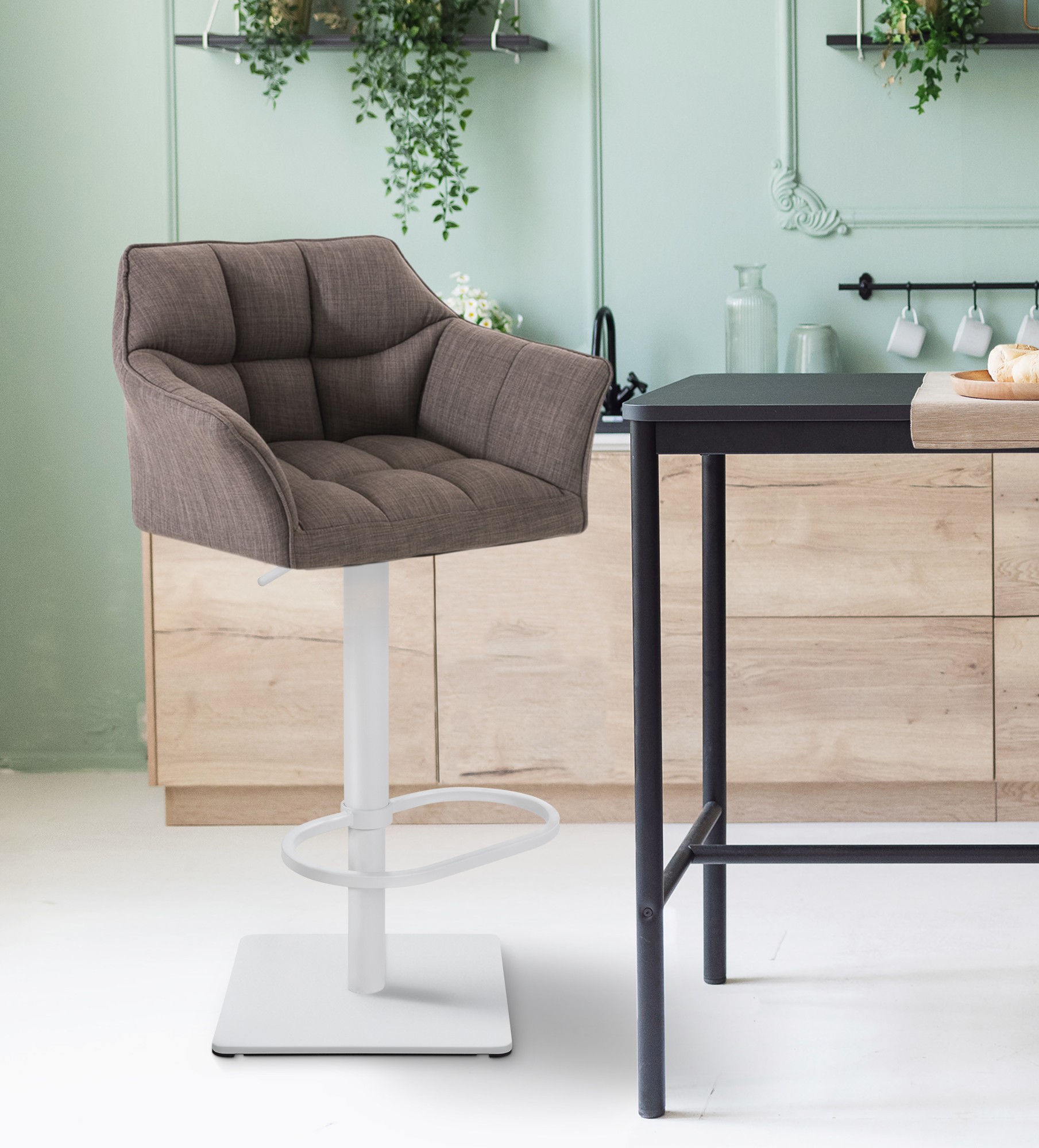 Barkruk Damaso met stoffen bekleding