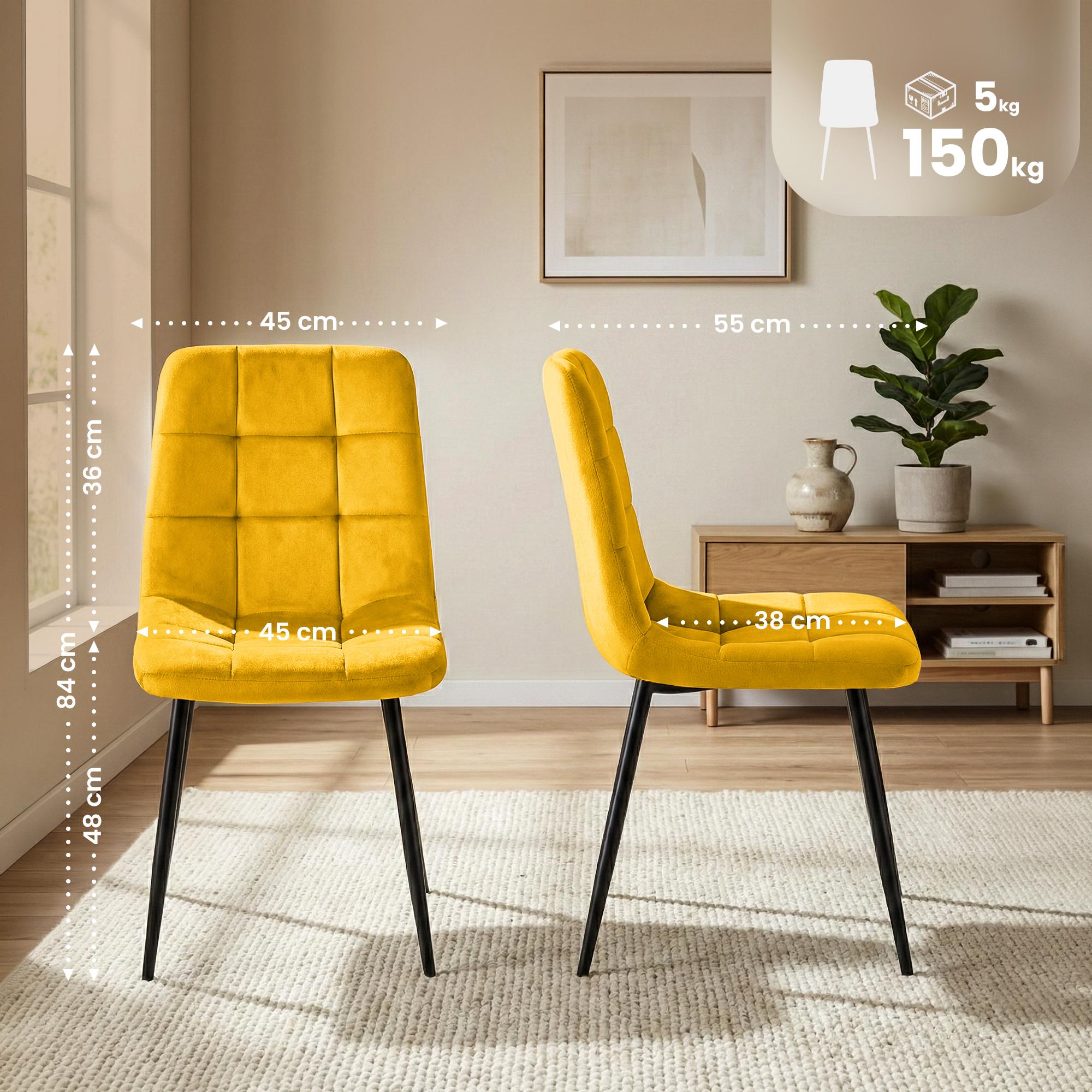 Set van 4 Eetkamerstoelen Antibes Fluweel