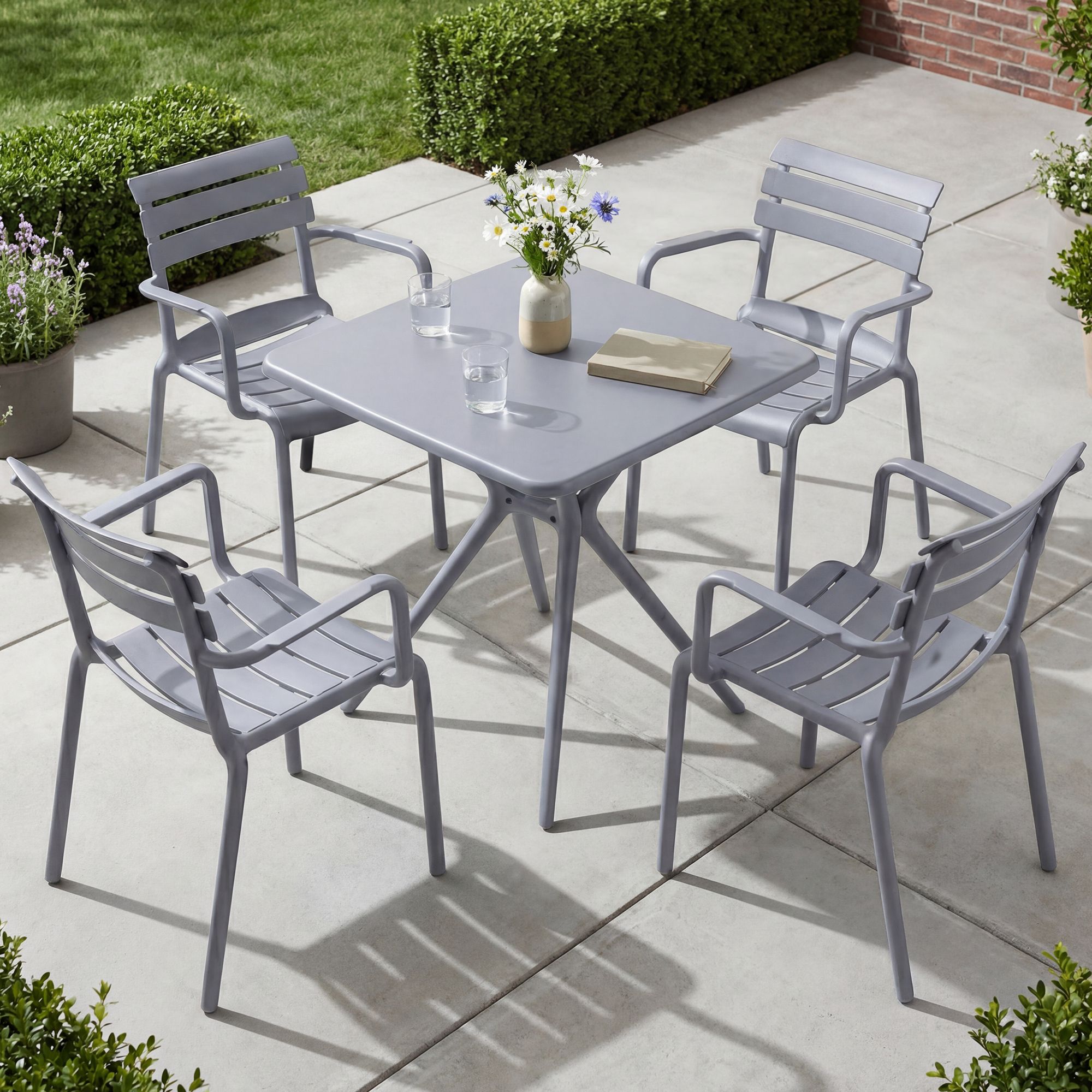 Tuinmeubelset Avena met 4 stoelen