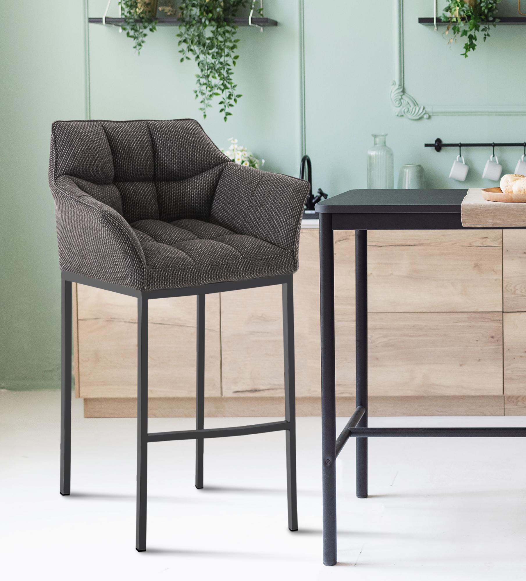 Barkruk Damaso Stof met Vierpootsframe