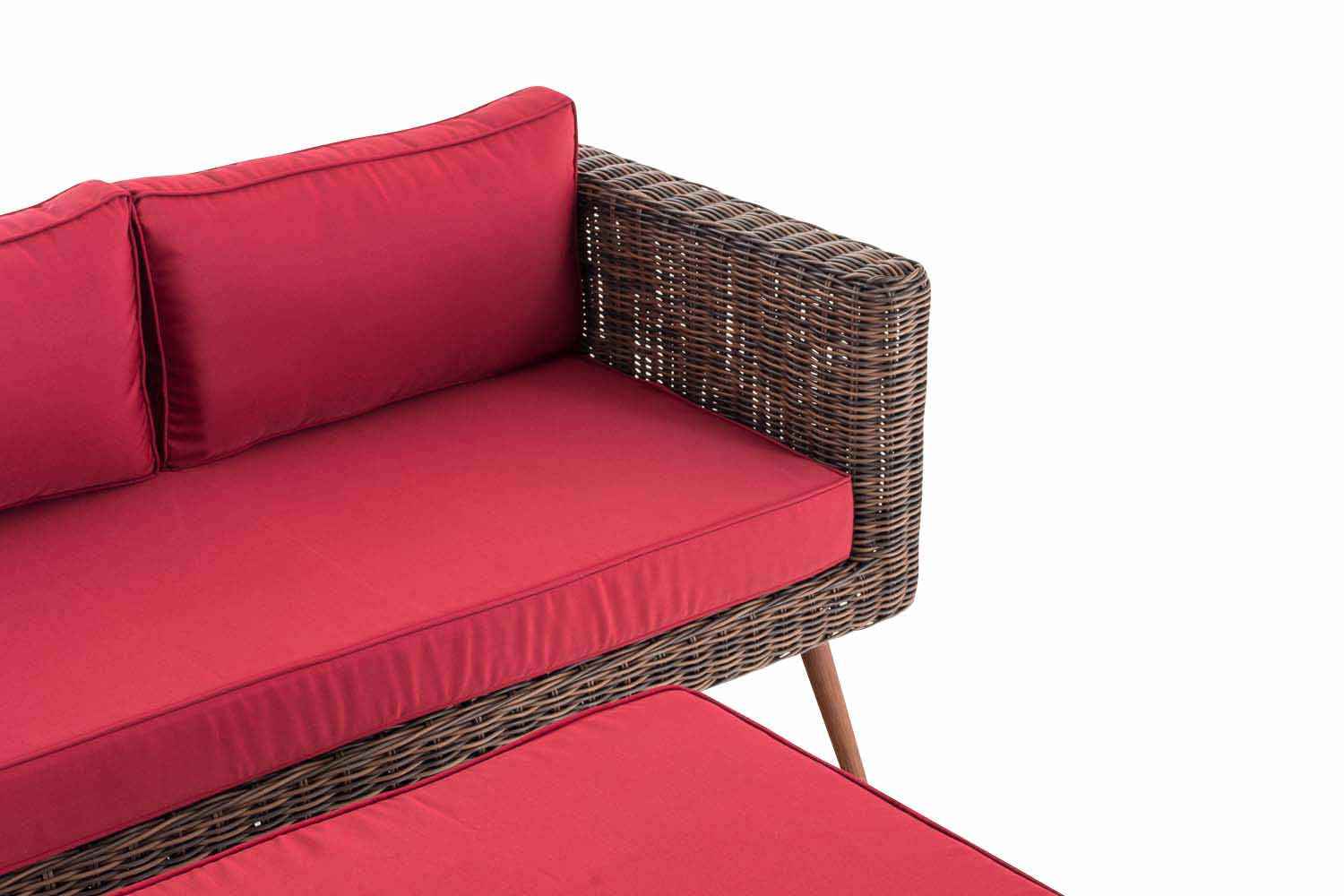 2-zitsbank Molde - met voetenbank - 5 mm rond polyrattan Bruin gemeleerd