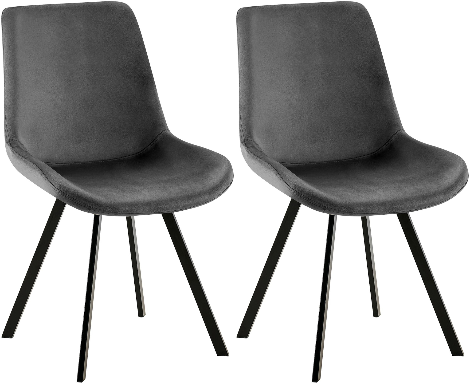Set van 2 eetkamerstoelen Lewes fluweel