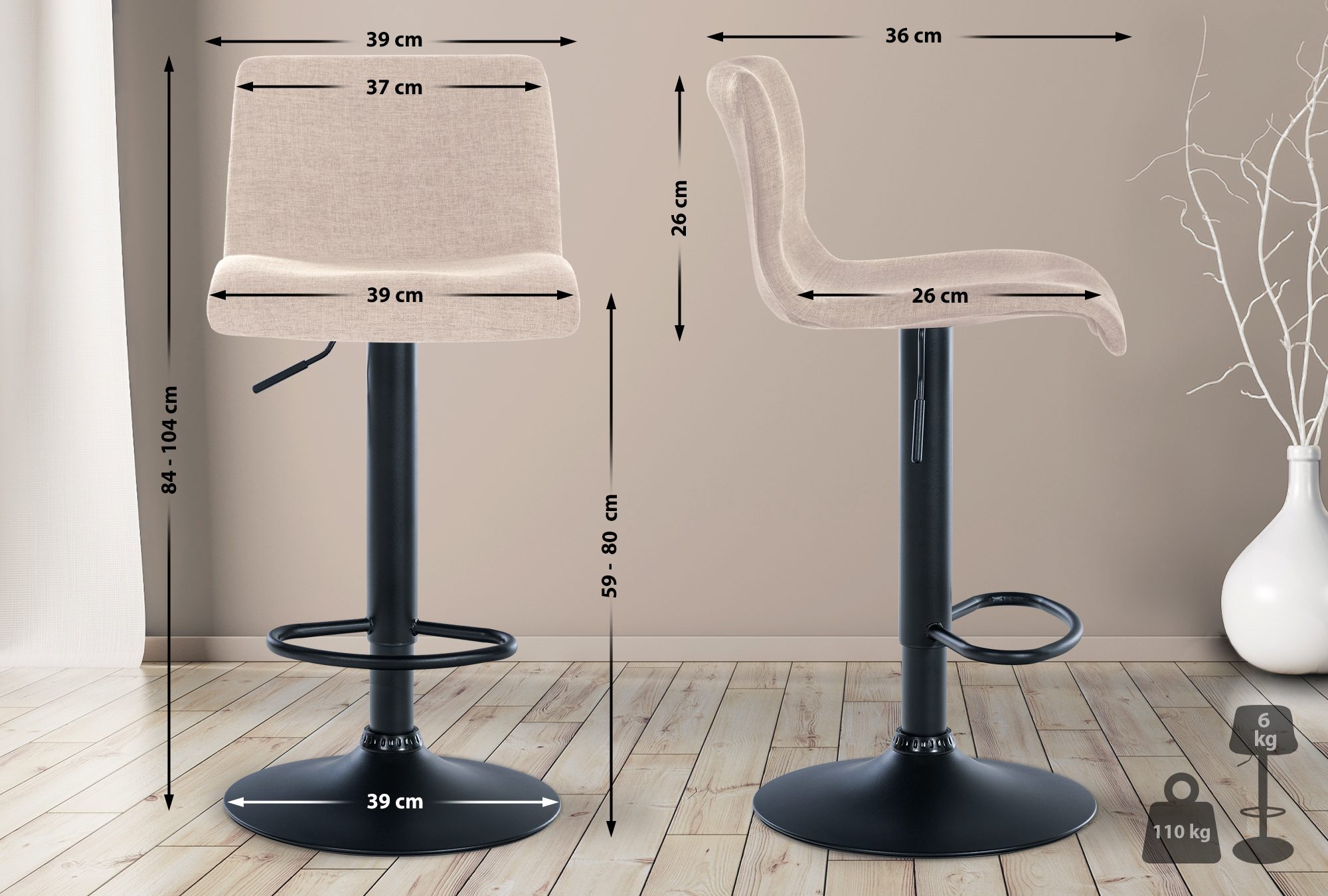 Set van 2 Branford barkrukken